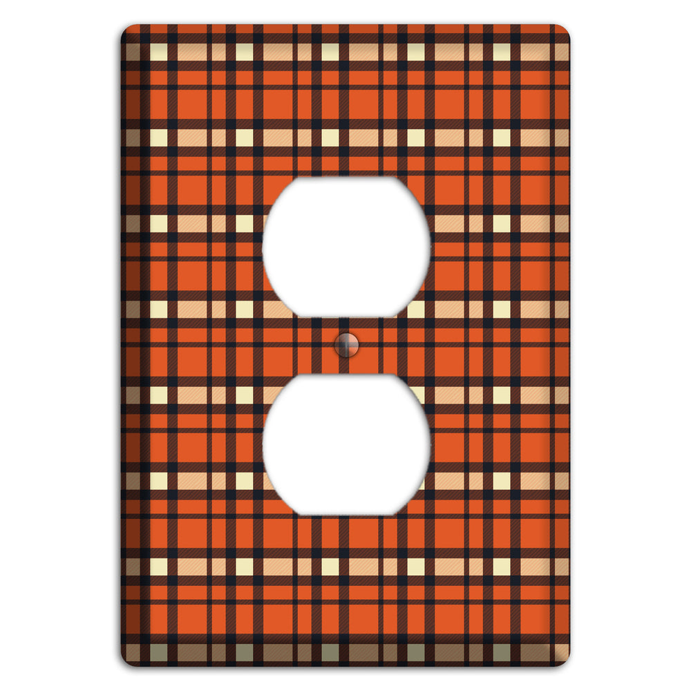 Orange Plaid Duplex Outlet Wallplate