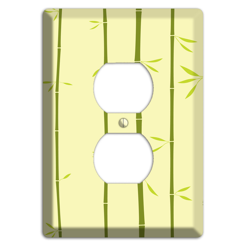 Yellow and Green Bamboo Duplex Outlet Wallplate