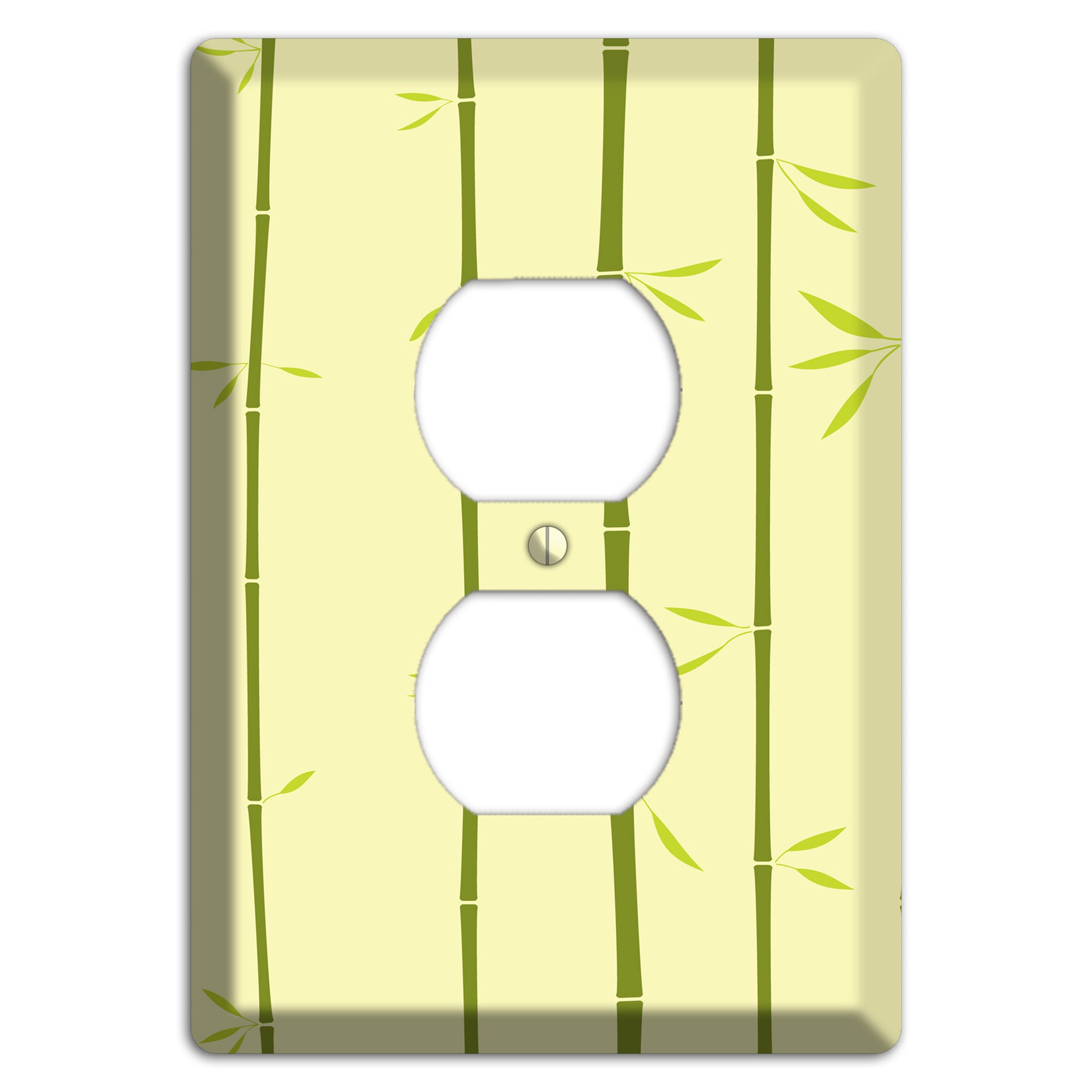 Yellow and Green Bamboo Duplex Outlet Wallplate