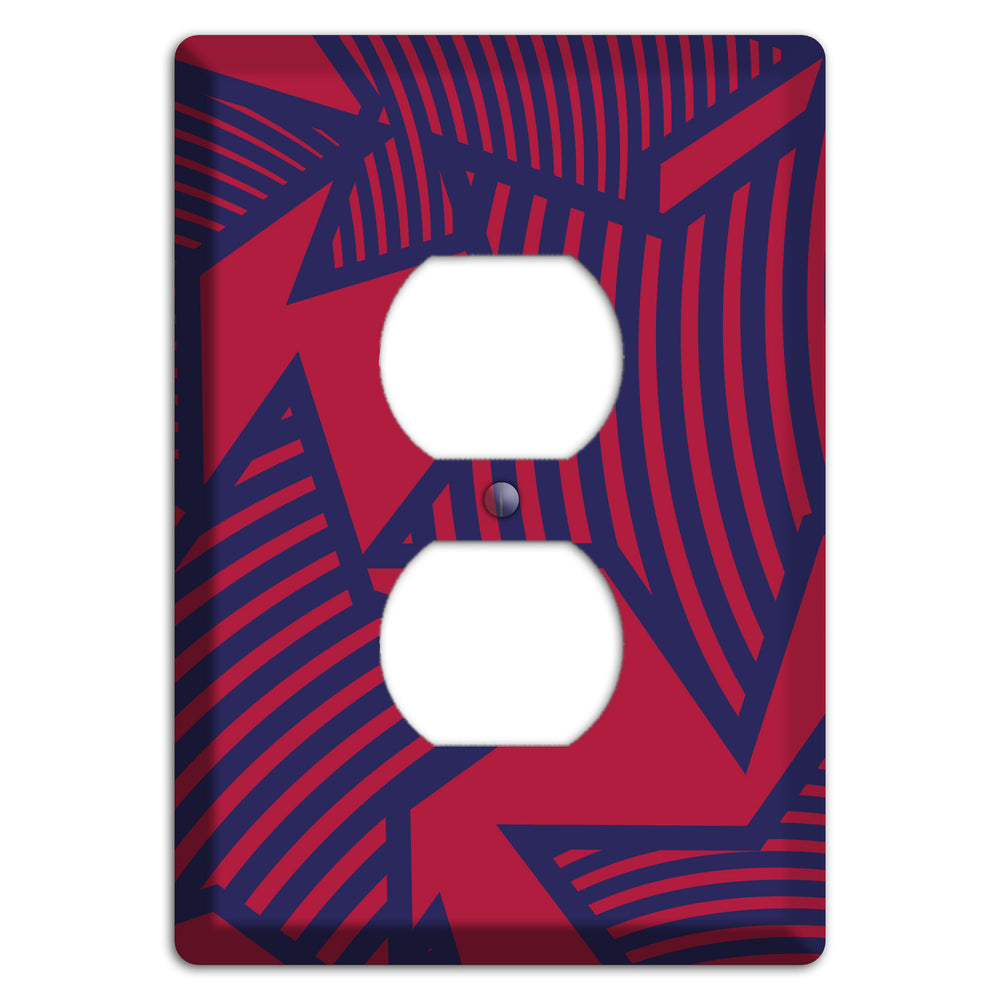 Red with Large Blue Stars Duplex Outlet Wallplate