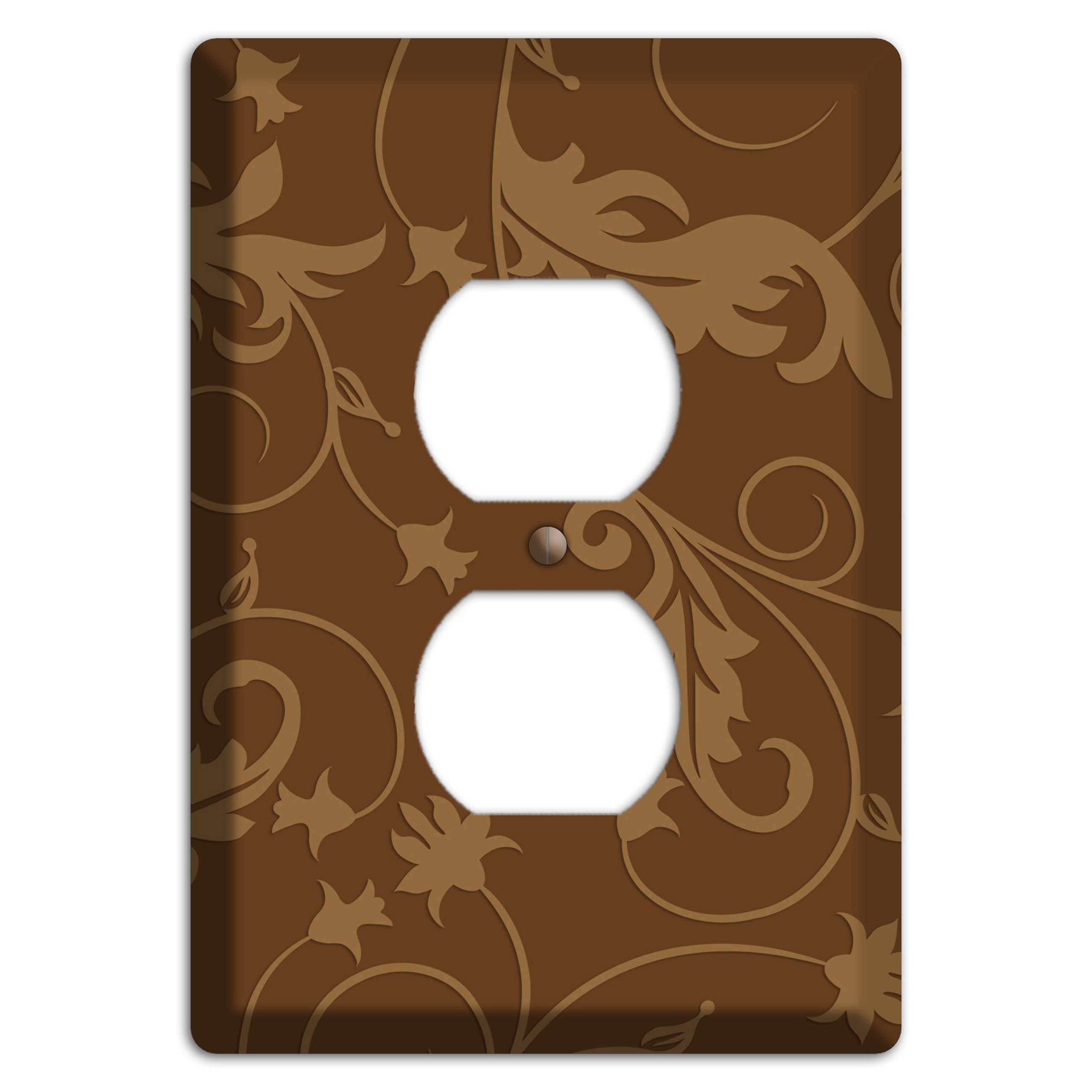 Brown Victorian Sprig Duplex Outlet Wallplate