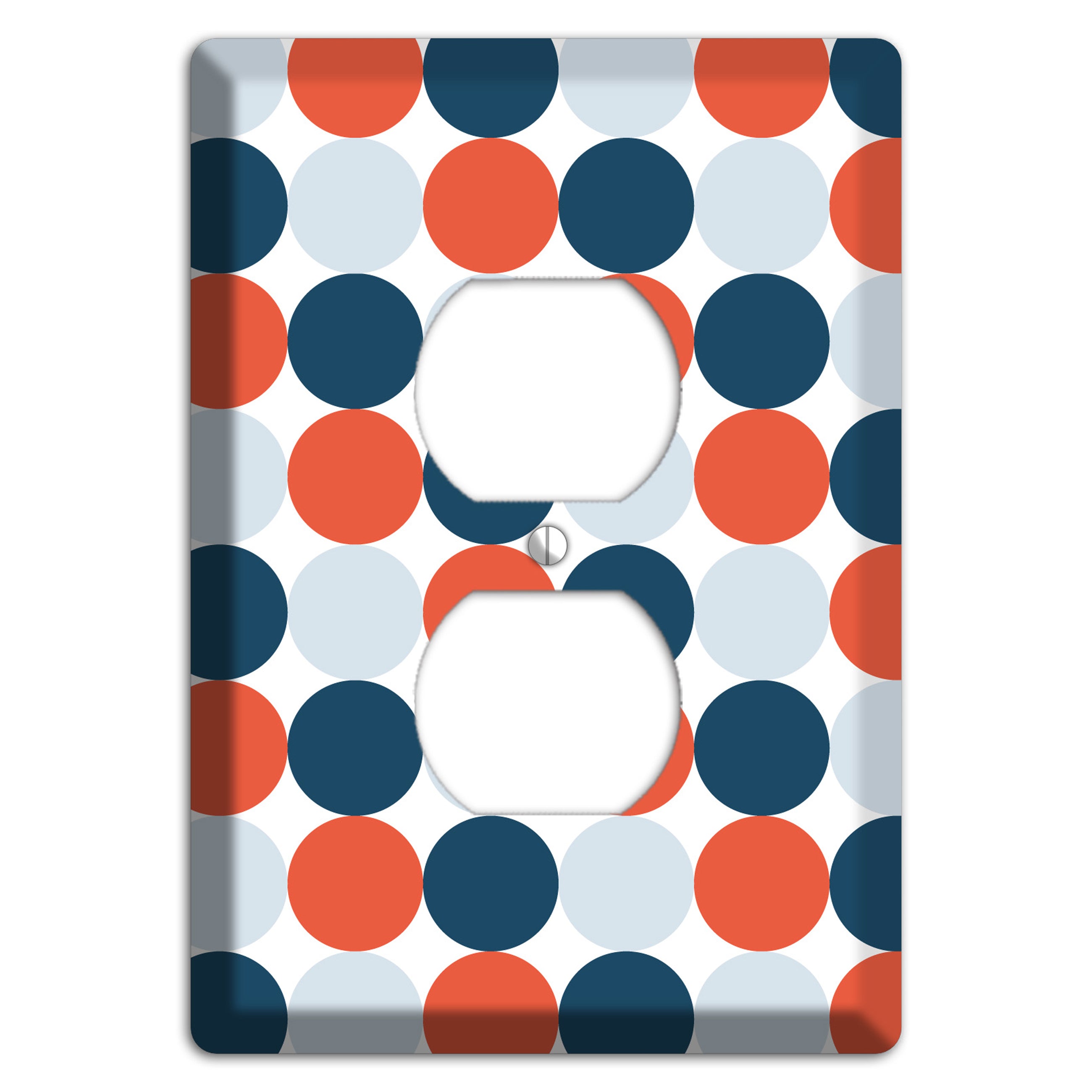 Multi Blue Red Tiled Dots Duplex Outlet Wallplate