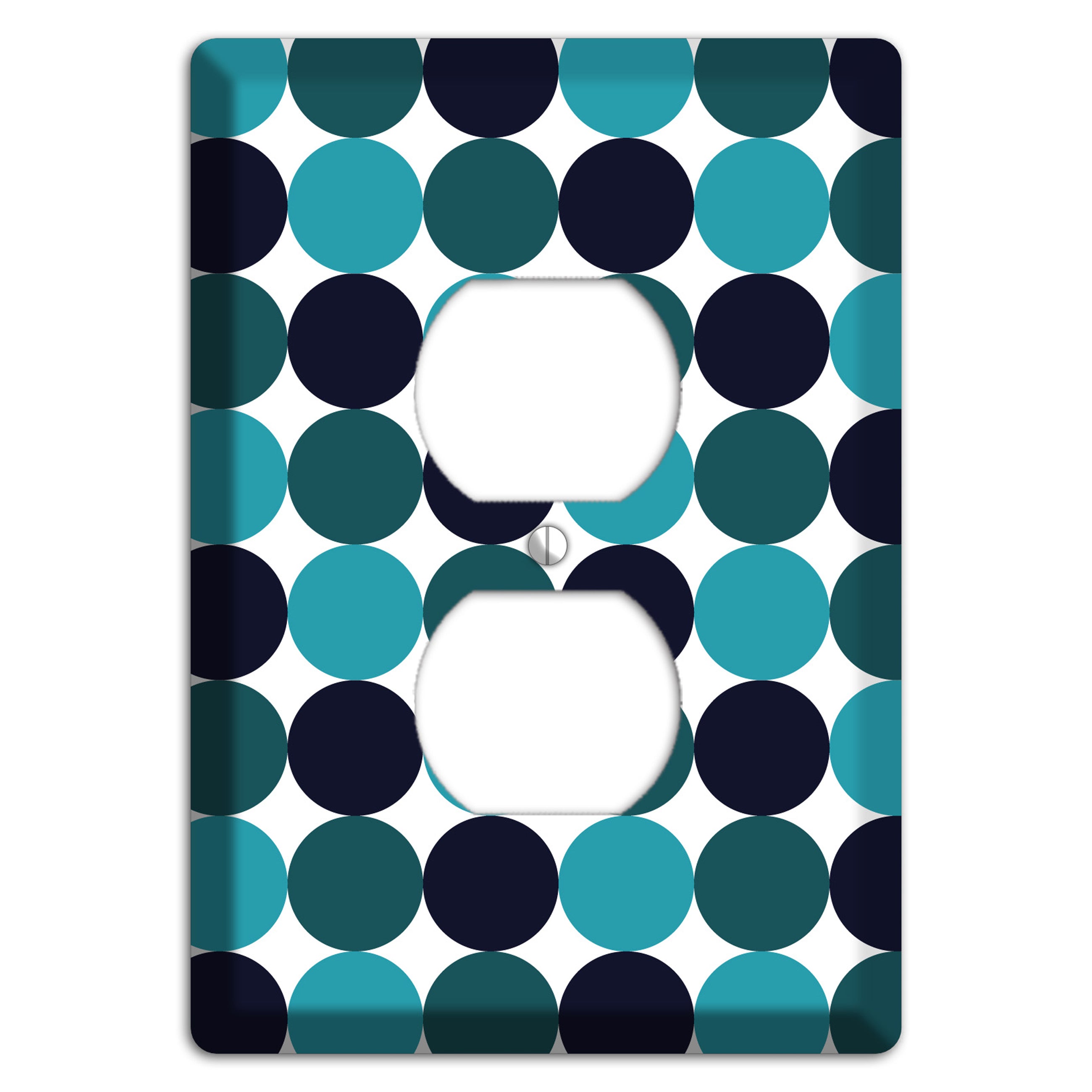 Multi Aqua Tiled Dots Duplex Outlet Wallplate