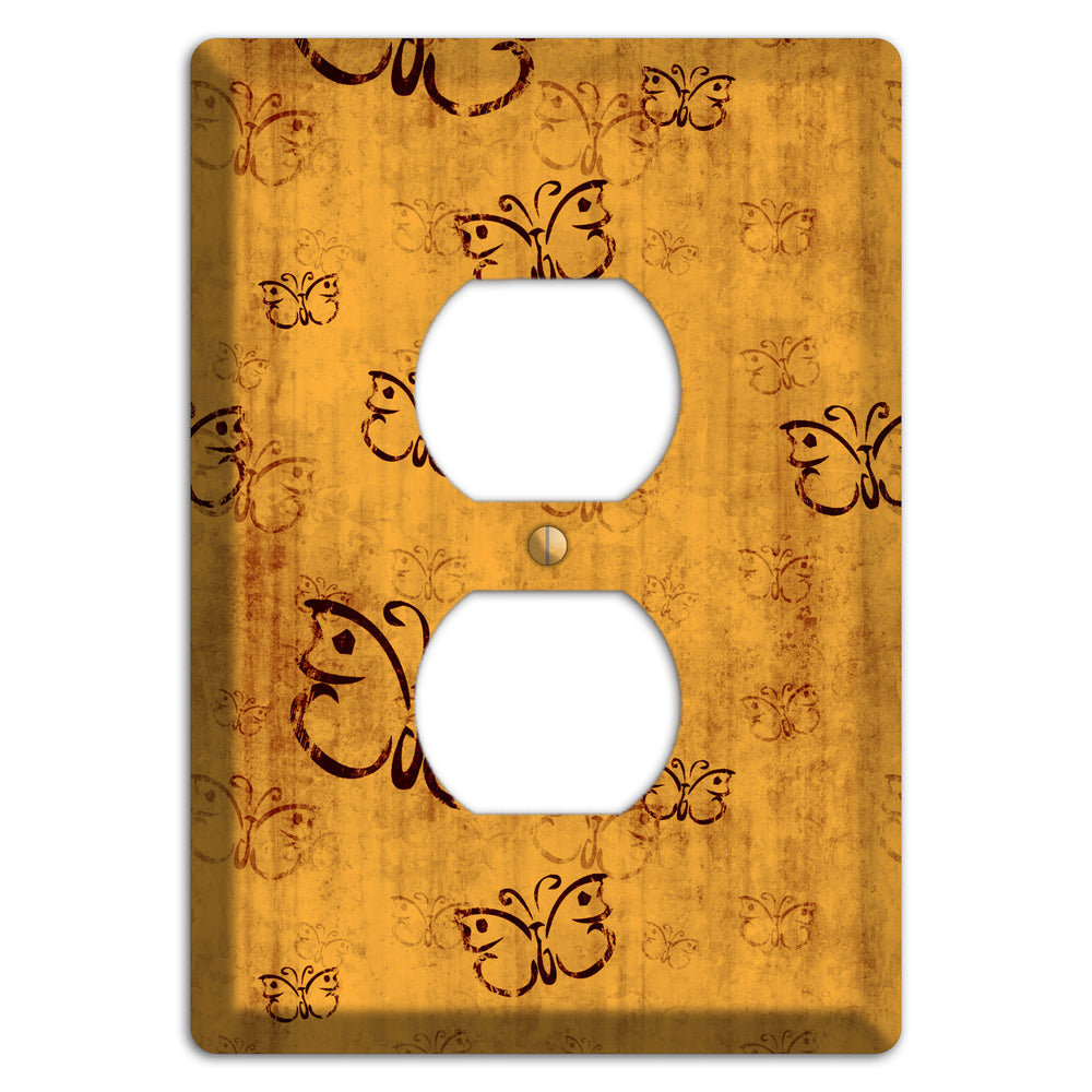 Mustard Butterfly Duplex Outlet Wallplate