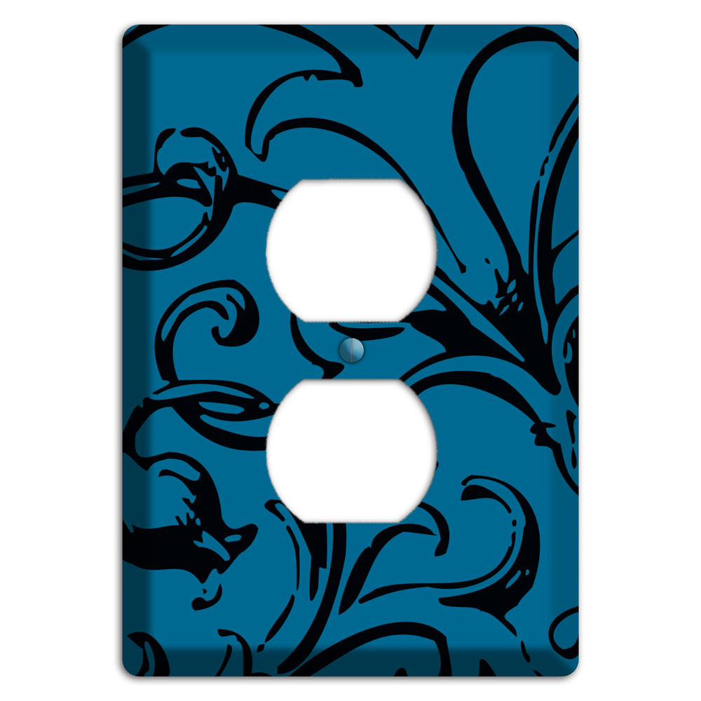 Victorian Blue Duplex Outlet Wallplate