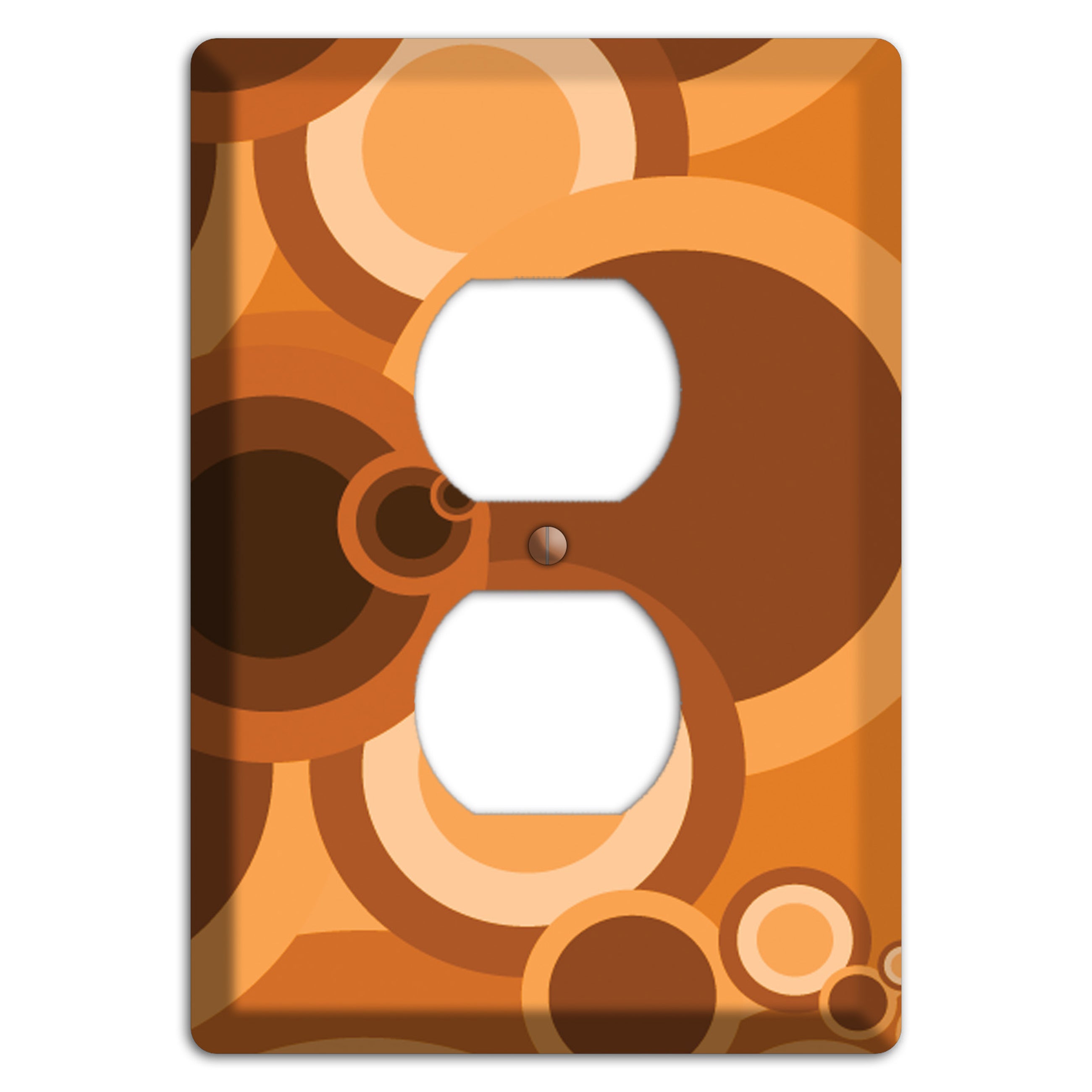 Burnt Orange Circles Duplex Outlet Wallplate