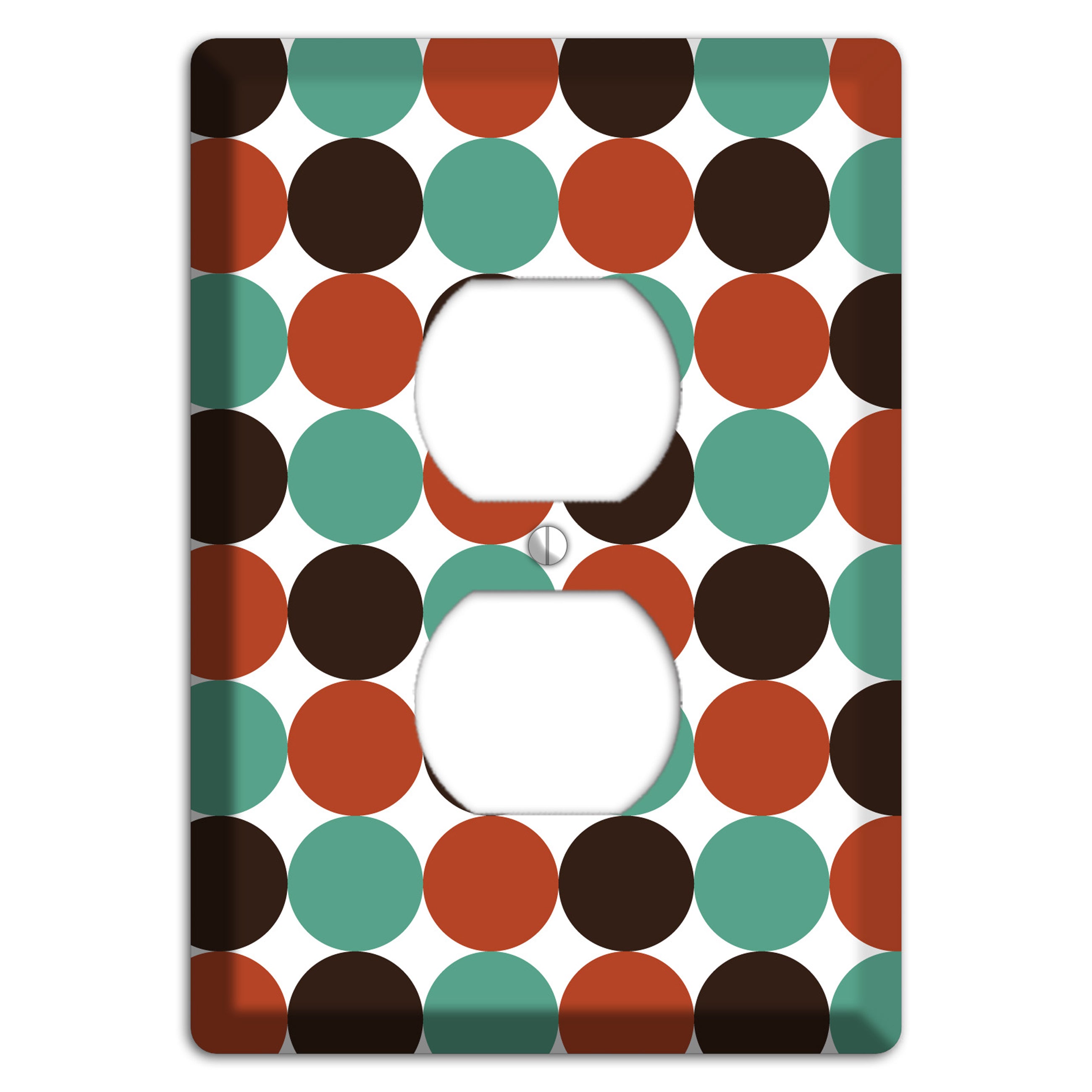 Black Teal Maroon Dots Duplex Outlet Wallplate