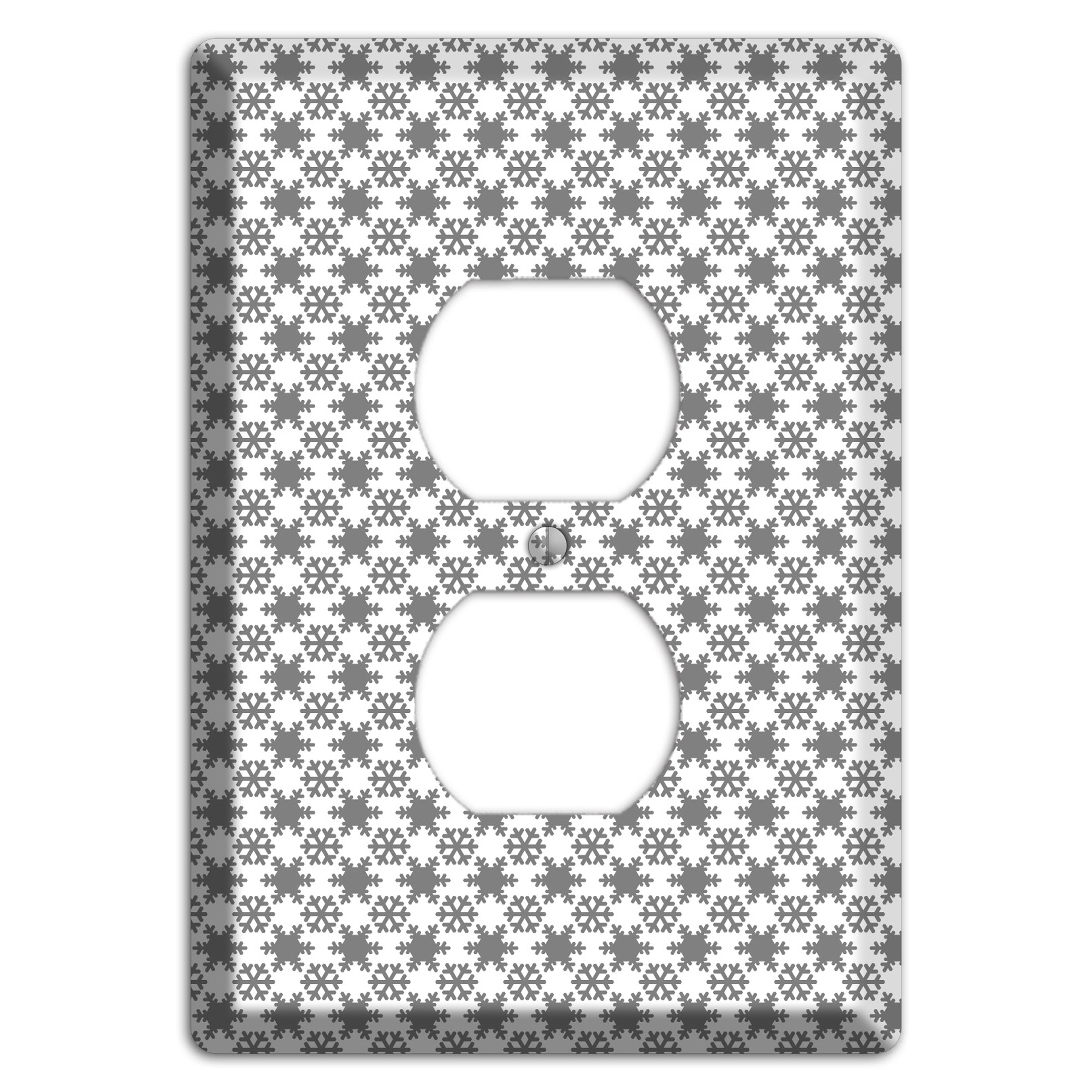 Grey Snowflakes Duplex Outlet Wallplate