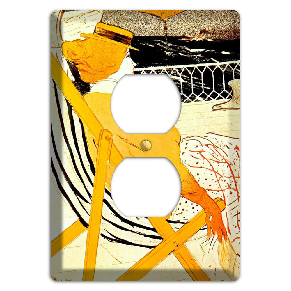 Passenger in Cabin Vintage Poster Duplex Outlet Wallplate