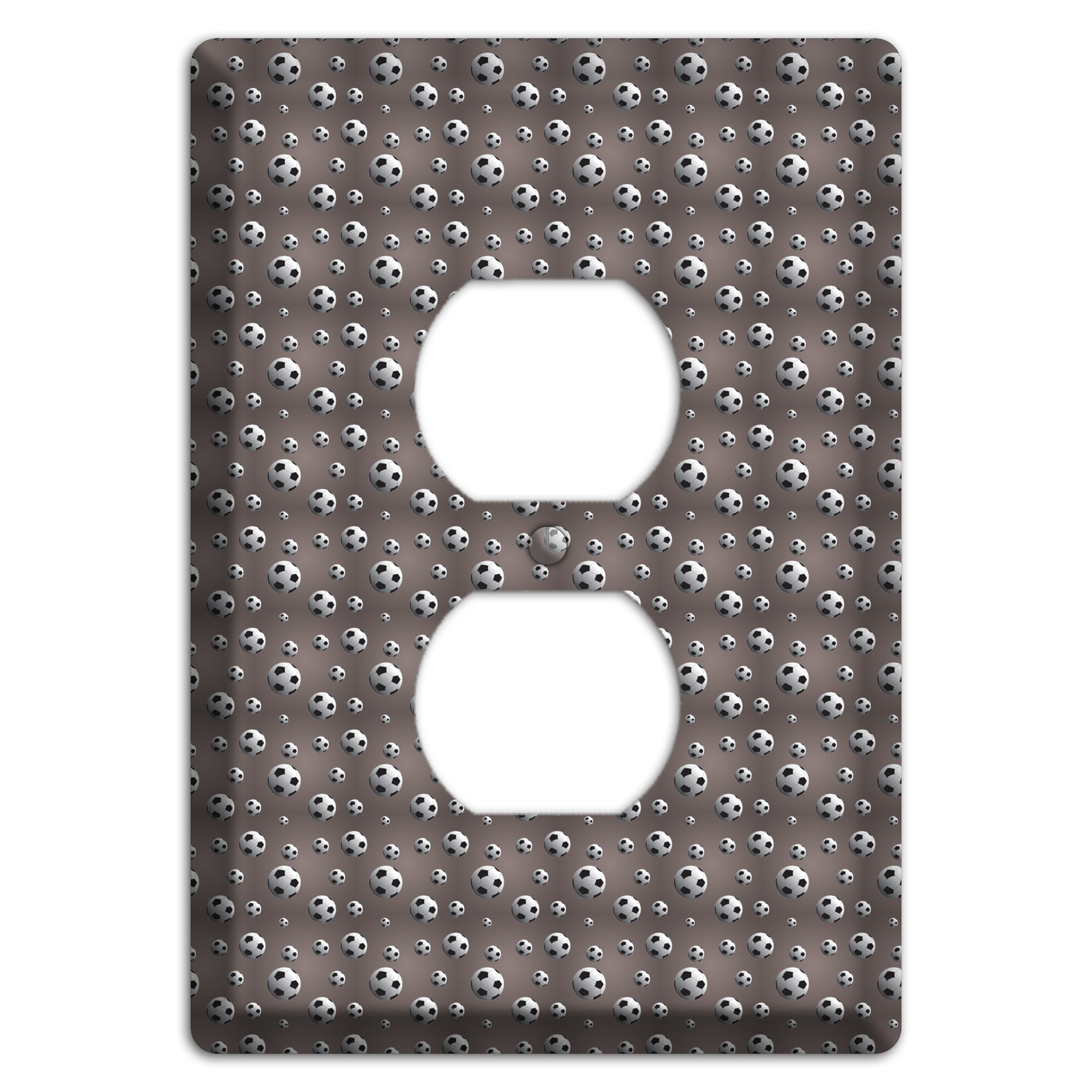 Grey with Soccer Balls Duplex Outlet Wallplate