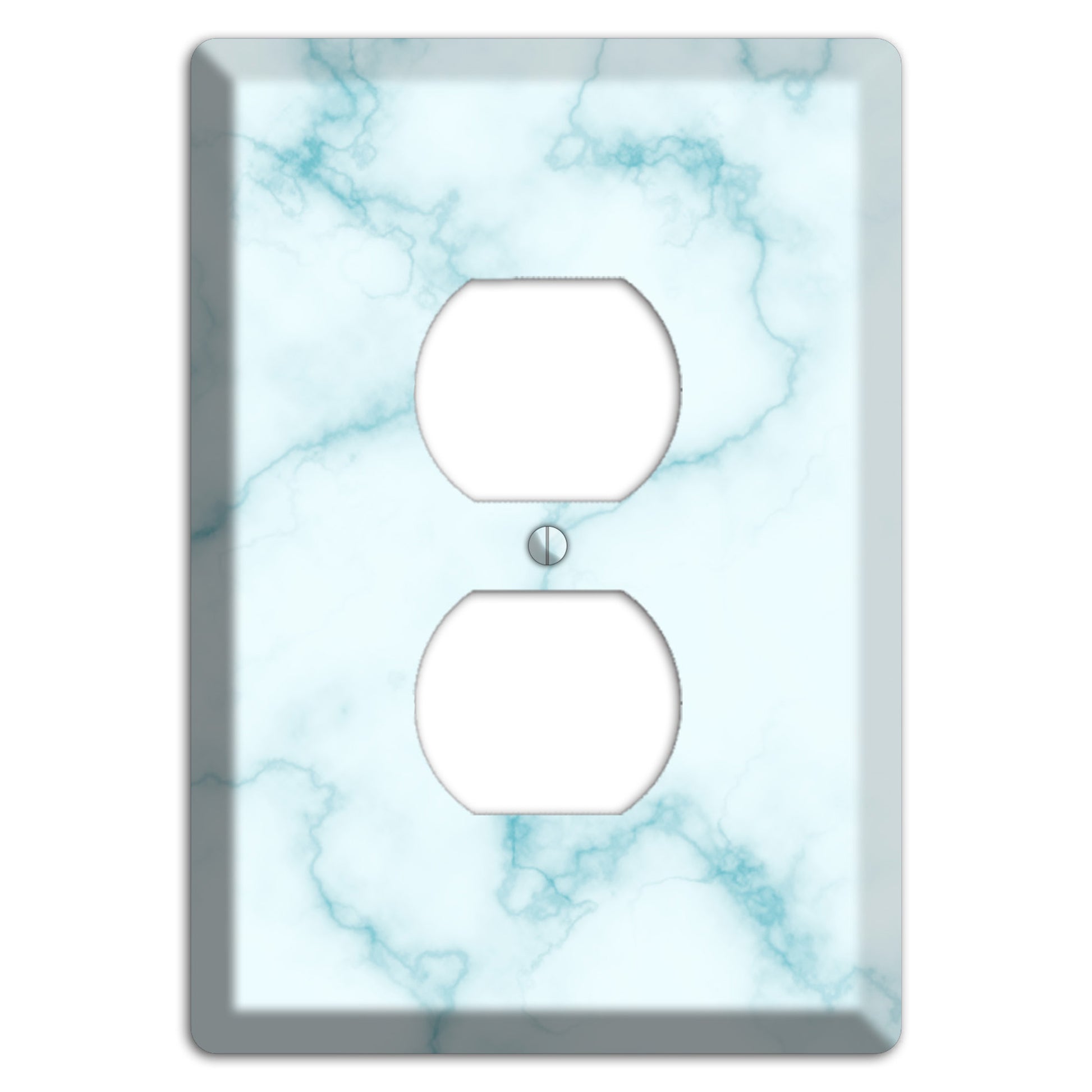 Blue Stained Marble Duplex Outlet Wallplate