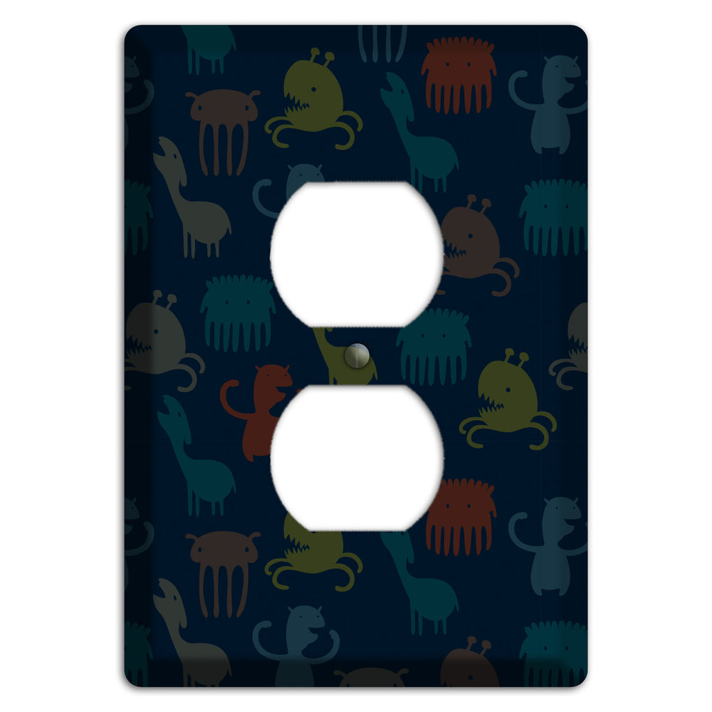 Silly Monsters Black Duplex Outlet Wallplate