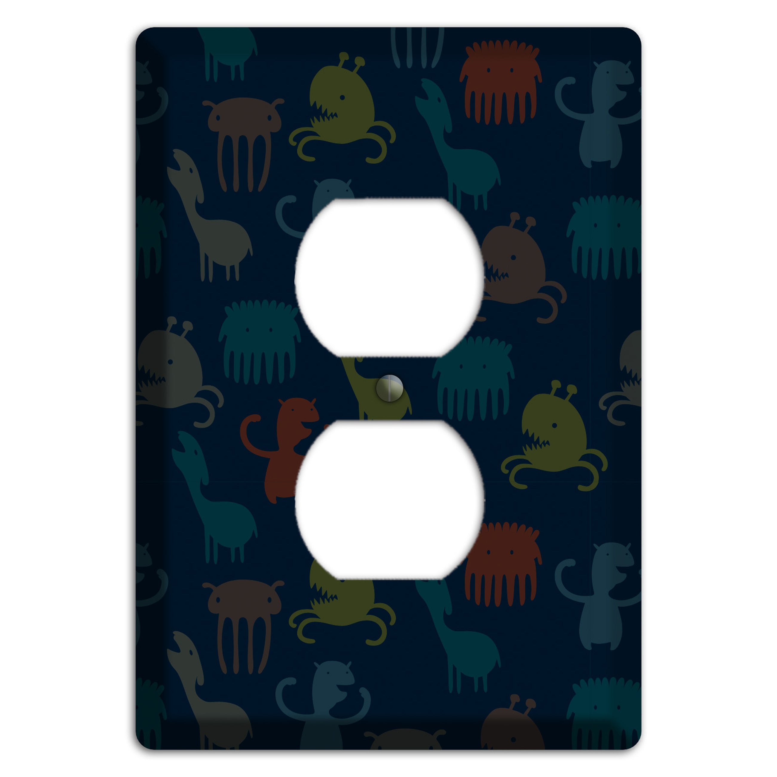 Silly Monsters Black Duplex Outlet Wallplate