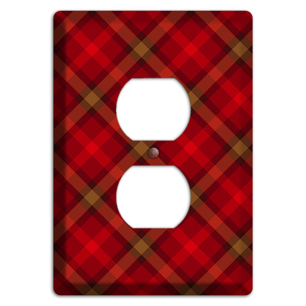Red Tartan Duplex Outlet Wallplate
