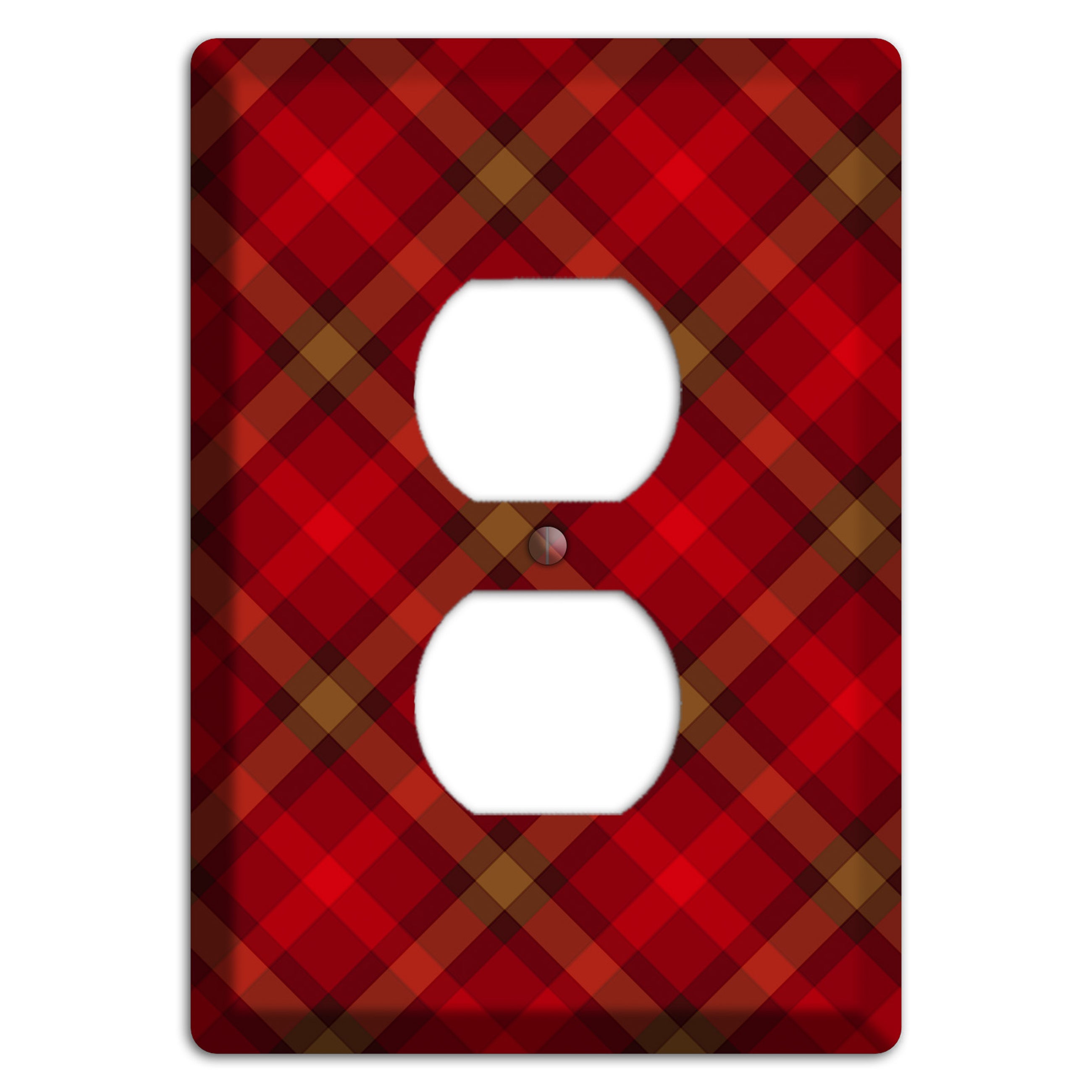 Red Tartan Duplex Outlet Wallplate