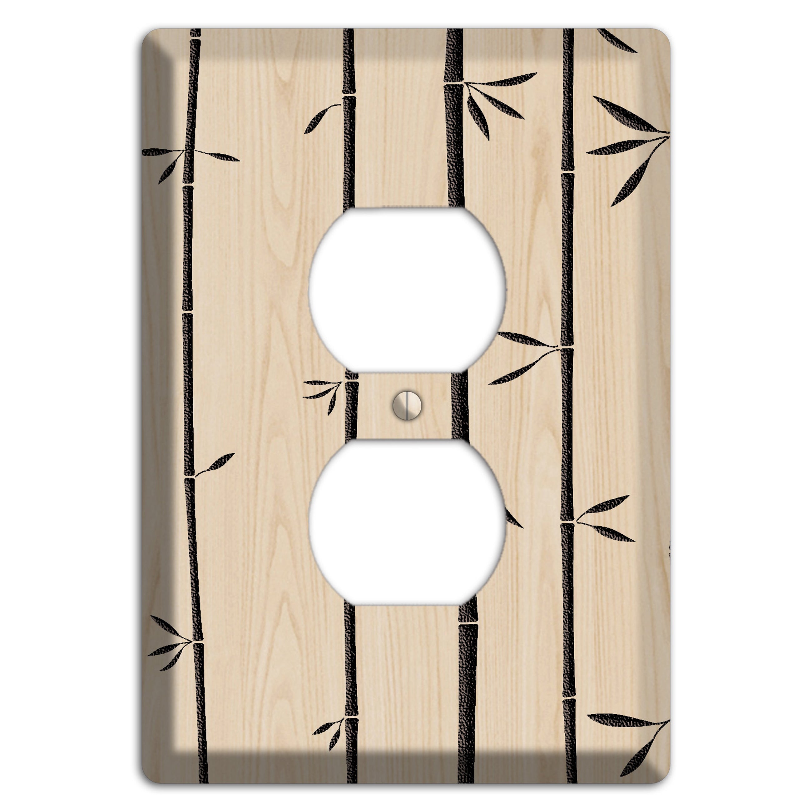 Bamboo Wood Lasered Duplex Outlet Wallplate