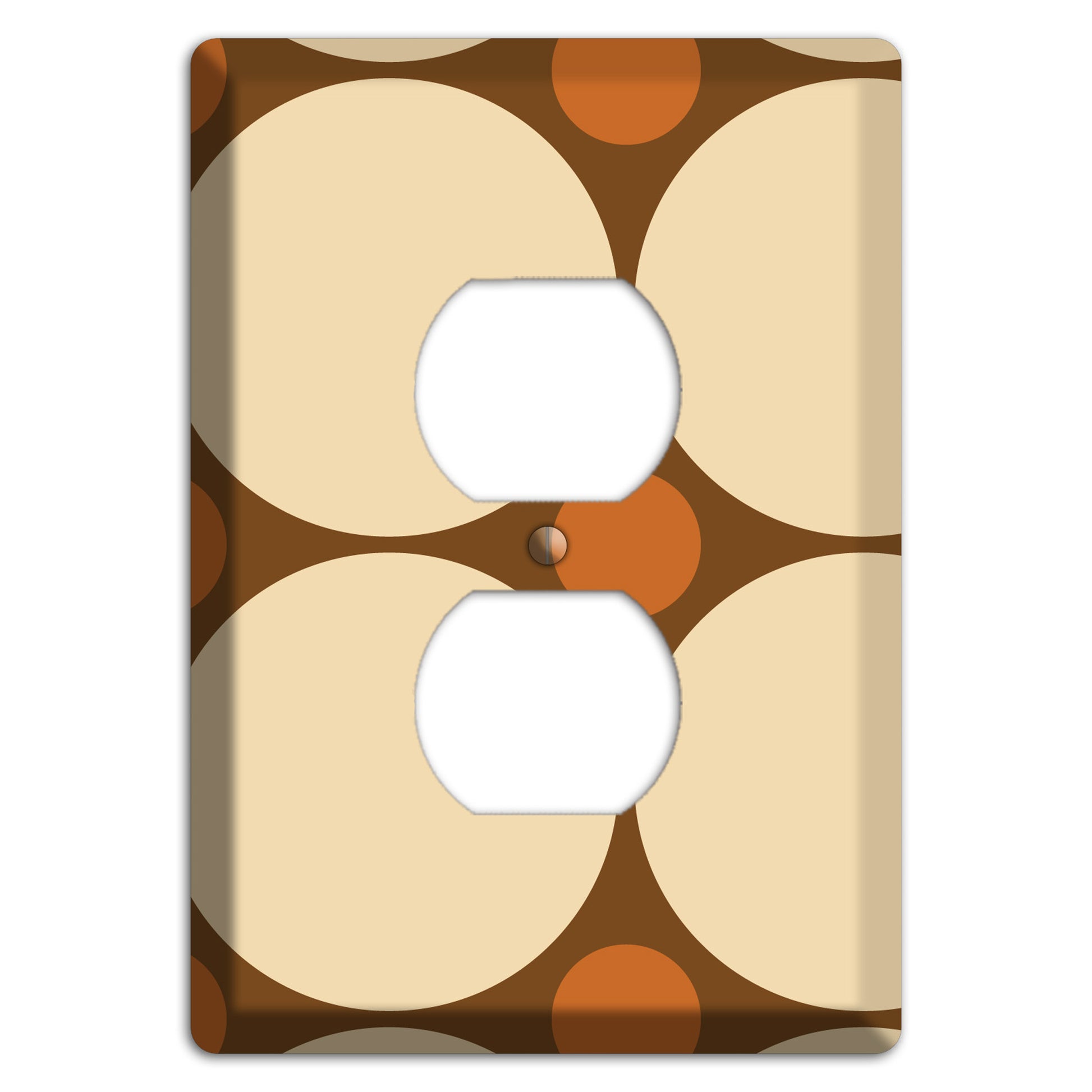 Brown with Beige and Umber Multi Tiled Large Dots Duplex Outlet Wallplate