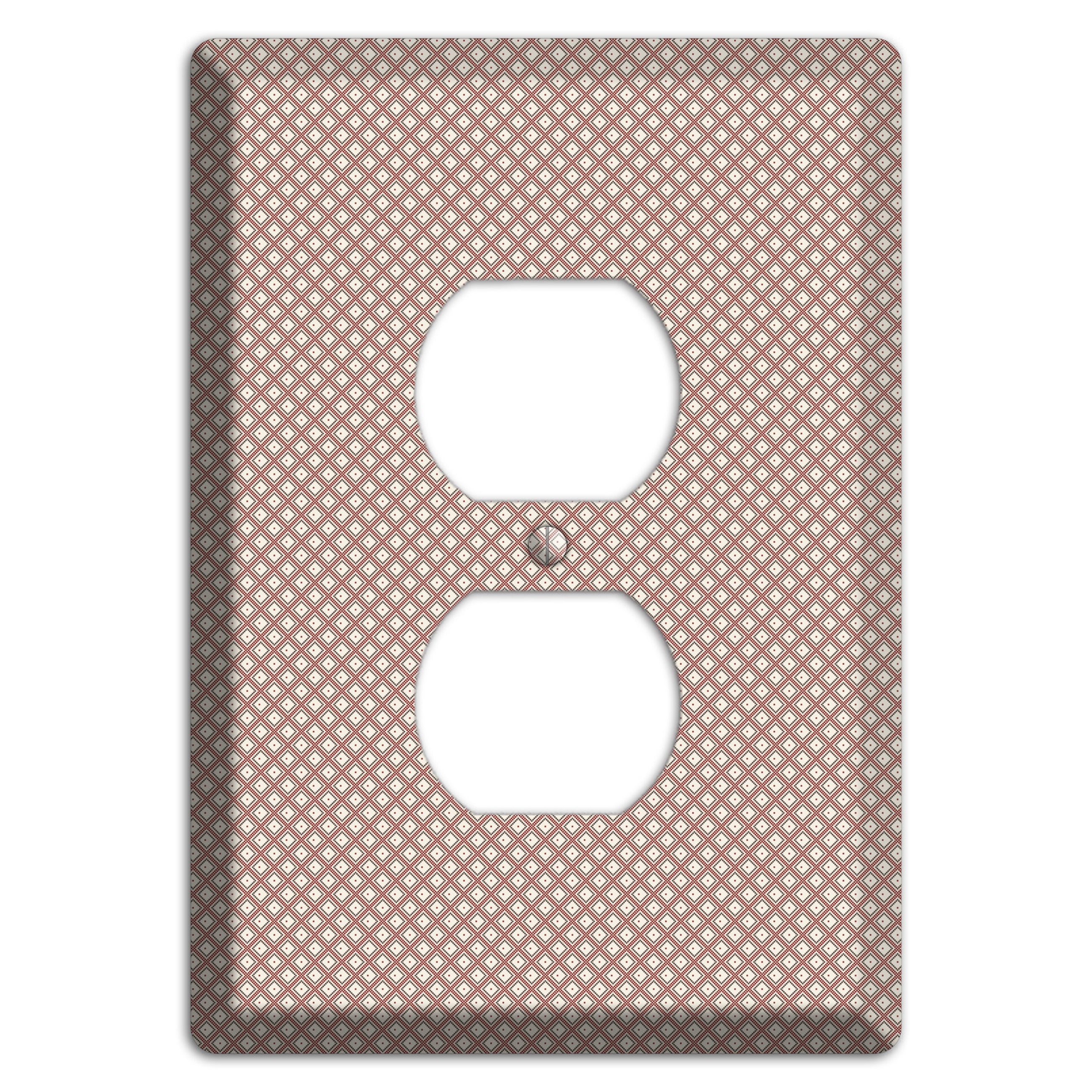 Light Brown and Beige Diamonds Duplex Outlet Wallplate