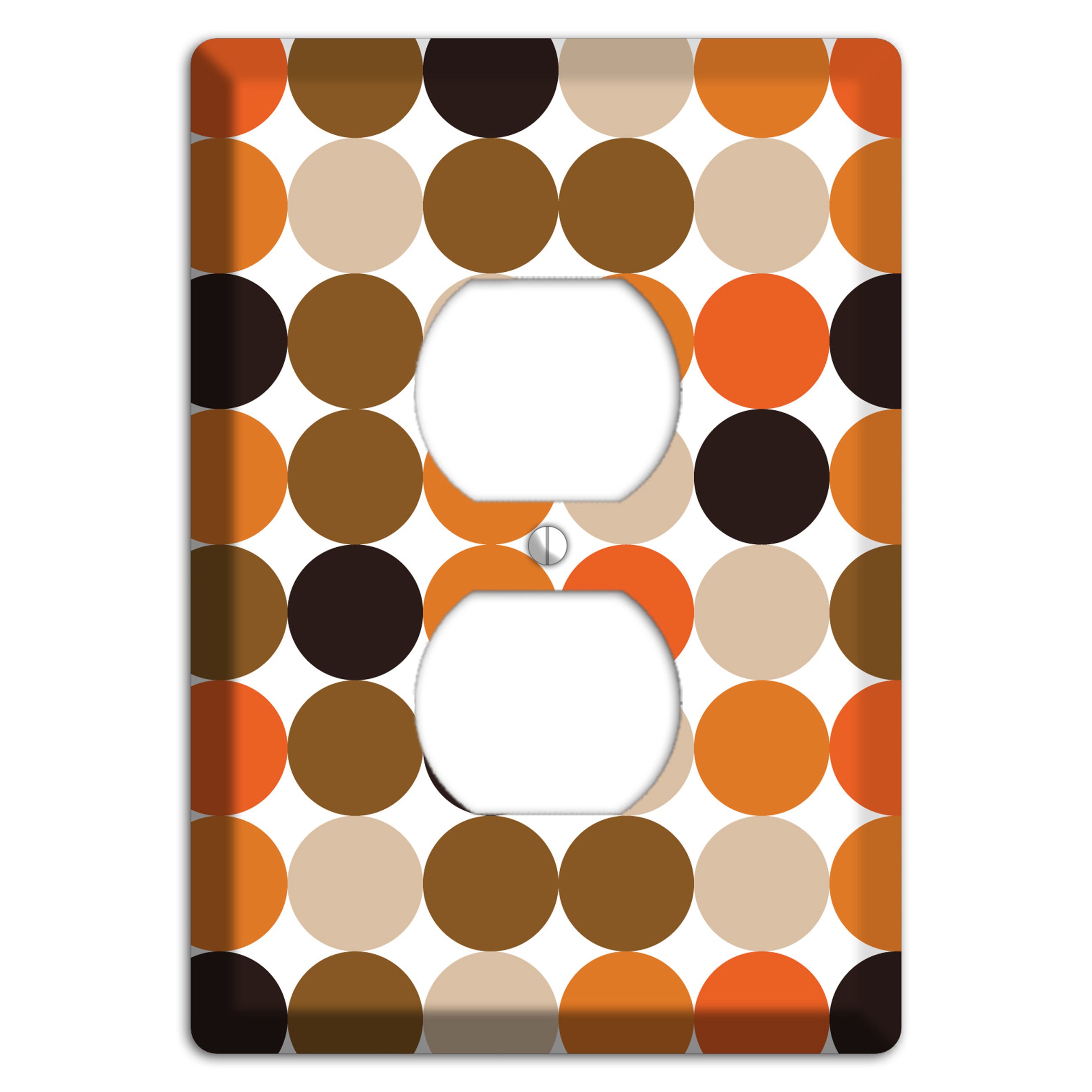 Orange Brown Black Beige Tiled Dots Duplex Outlet Wallplate