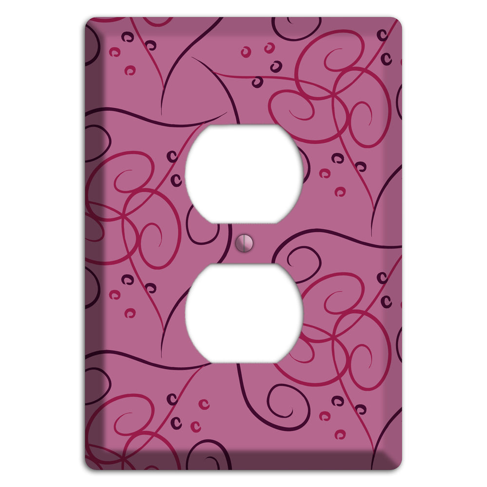 Pink Scroll Hearts Duplex Outlet Wallplate