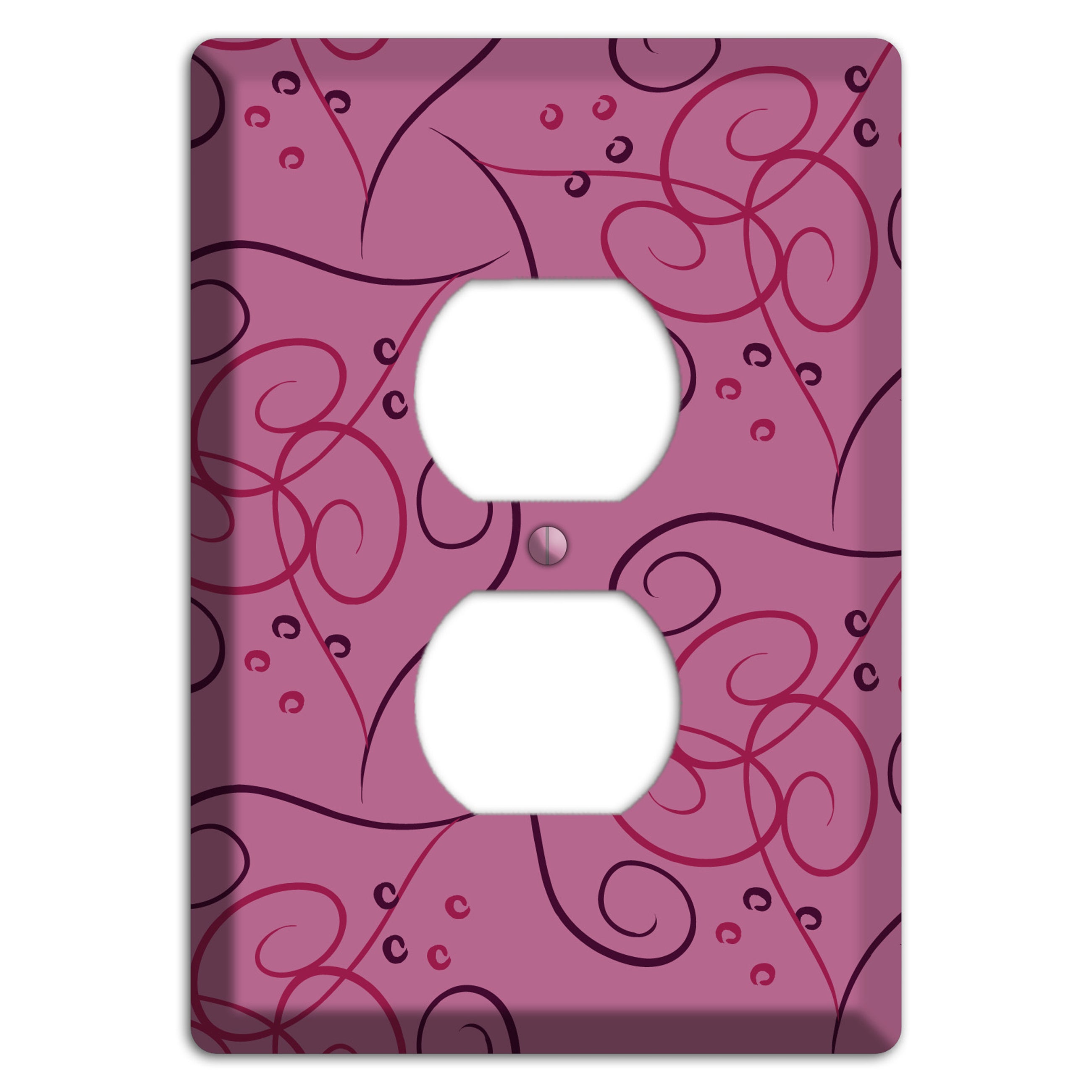 Pink Scroll Hearts Duplex Outlet Wallplate