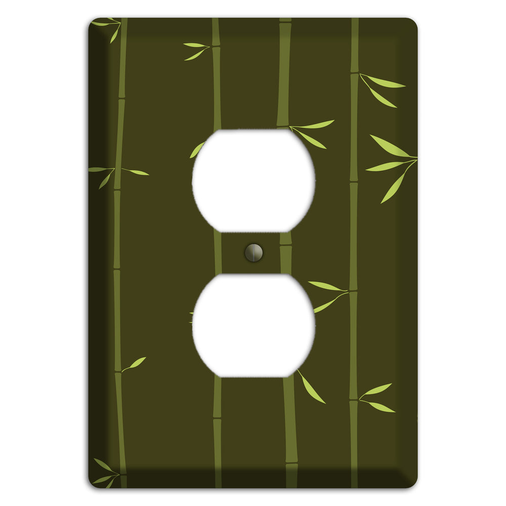Dark Green Bamboo Duplex Outlet Wallplate