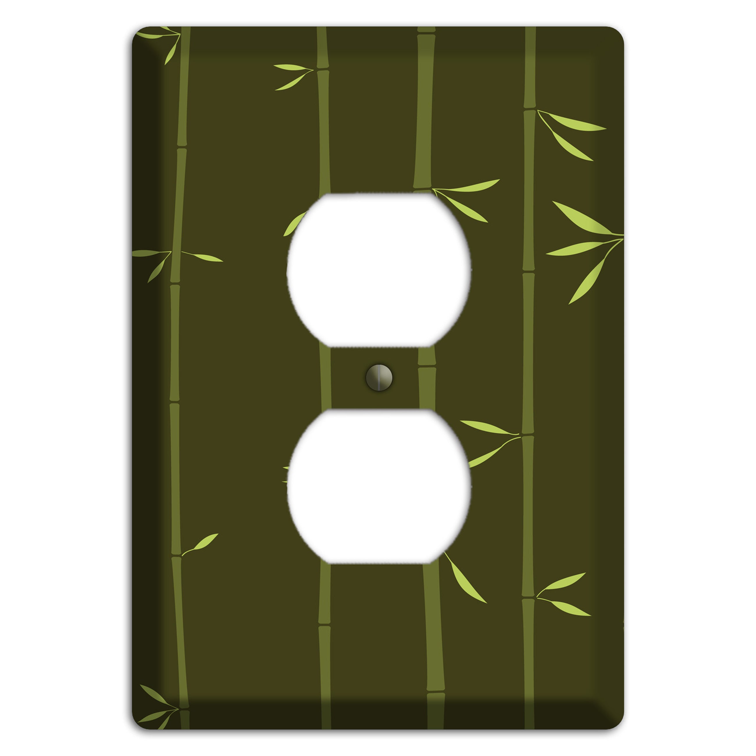 Dark Green Bamboo Duplex Outlet Wallplate
