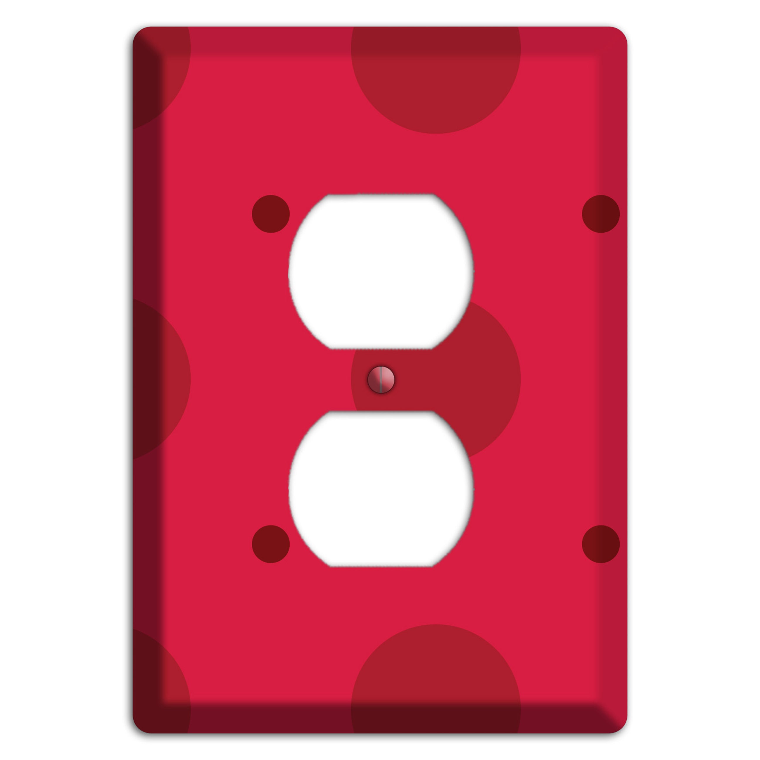 Red with Red Multi Tiled Medium Dots Duplex Outlet Wallplate