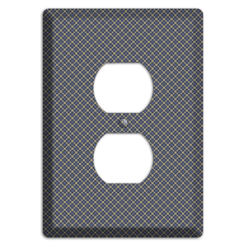 Blue-grey Arabesque Duplex Outlet Wallplate