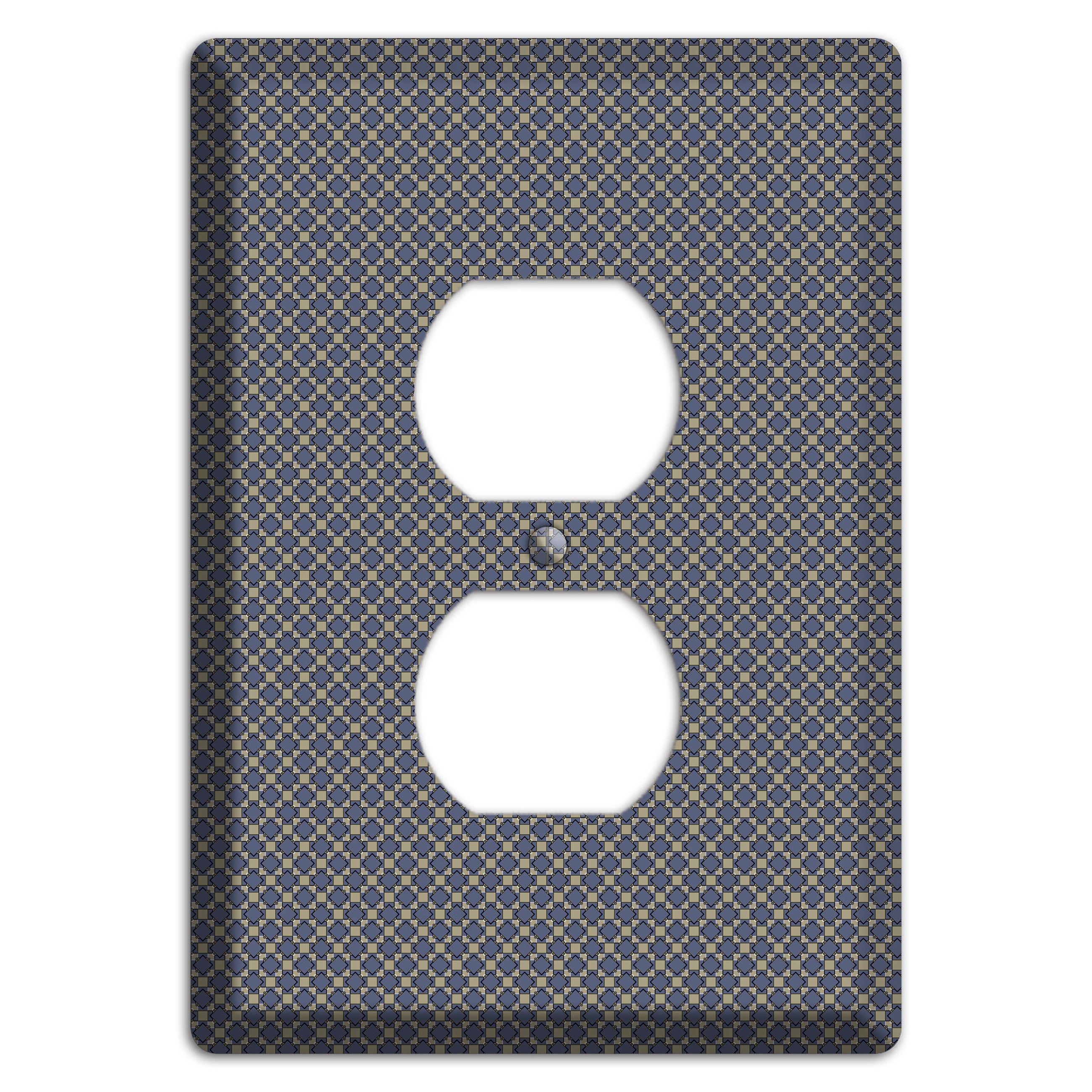 Blue-grey Arabesque Duplex Outlet Wallplate