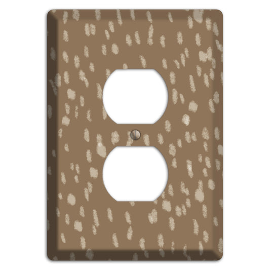 Brown and White Speckle Duplex Outlet Wallplate