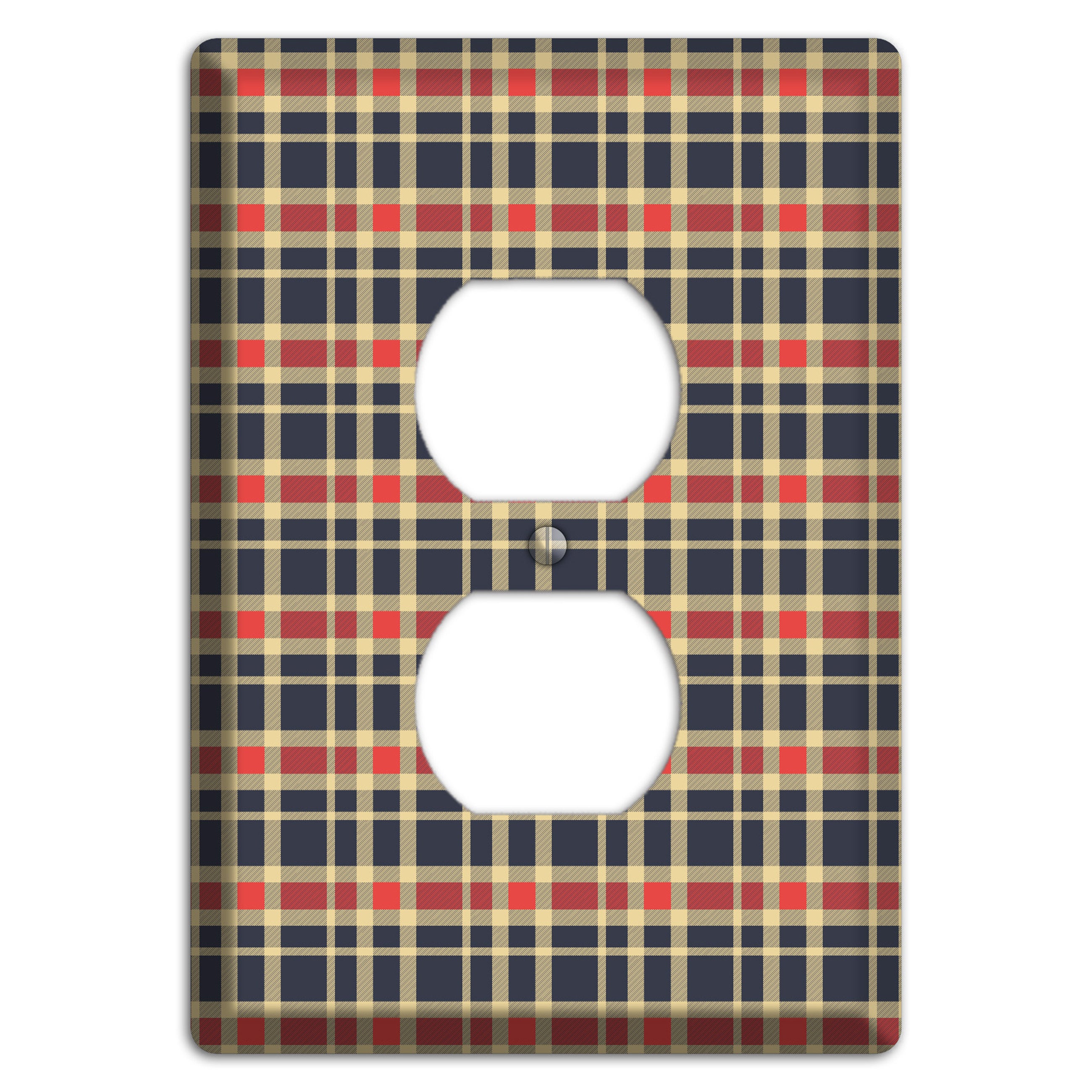Maroon and Black Plaid 2 Duplex Outlet Wallplate