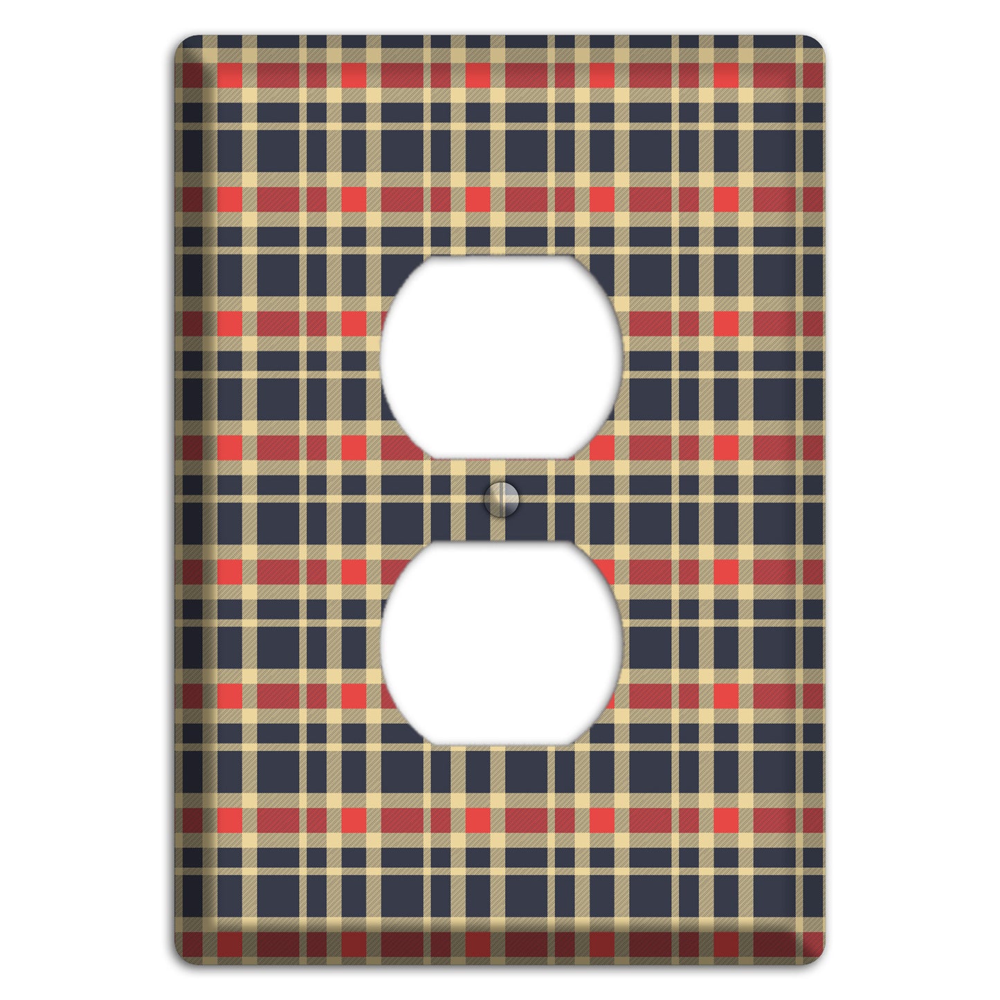 Maroon and Black Plaid 2 Duplex Outlet Wallplate