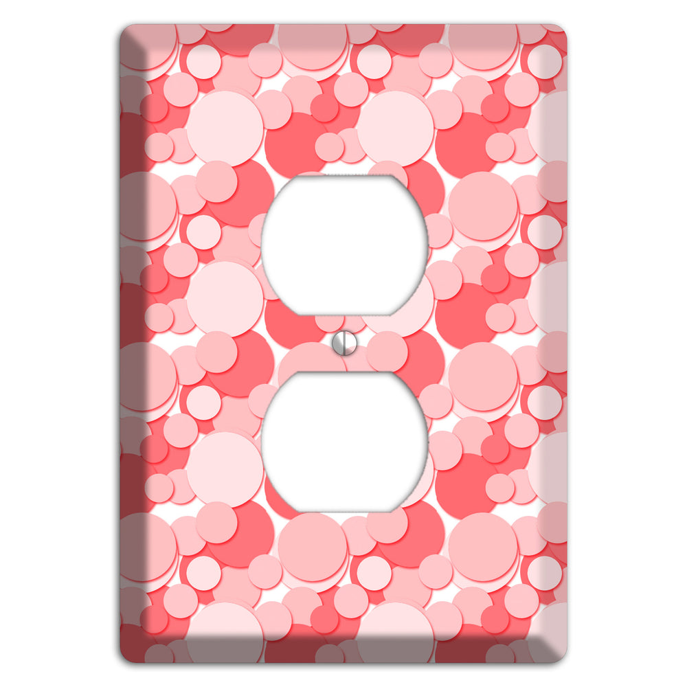 Multi Pink Bubble Dots Duplex Outlet Wallplate