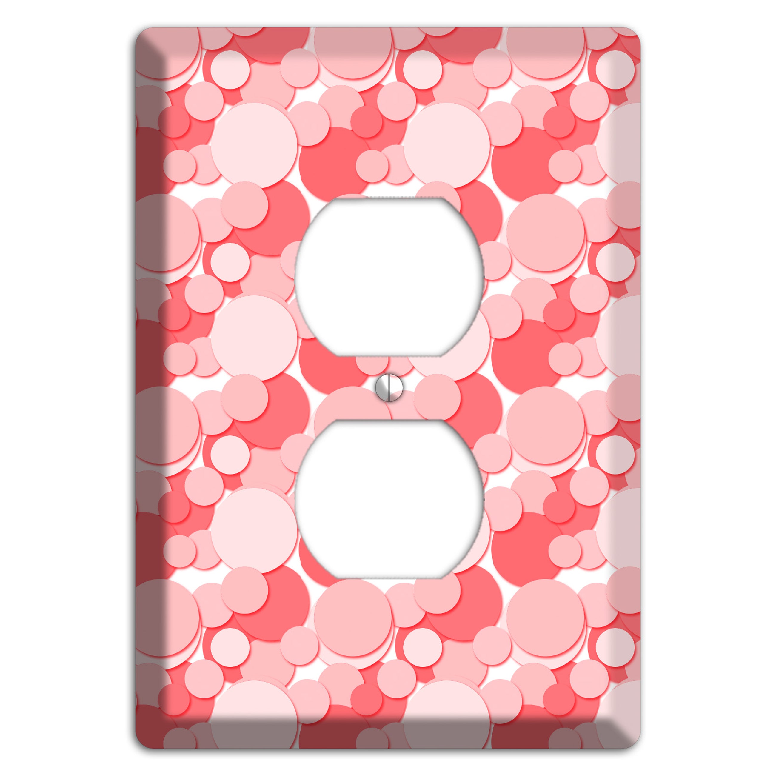 Multi Pink Bubble Dots Duplex Outlet Wallplate