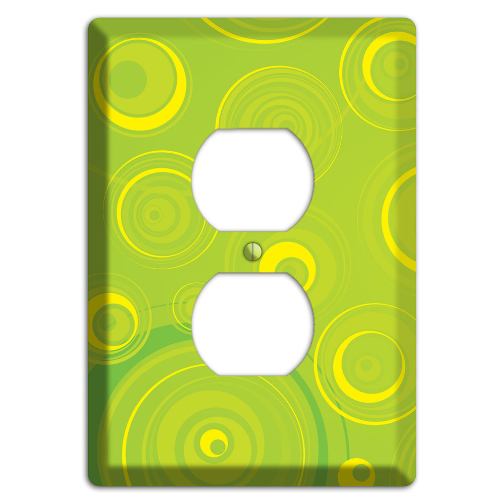 Green-yellow Circles Duplex Outlet Wallplate