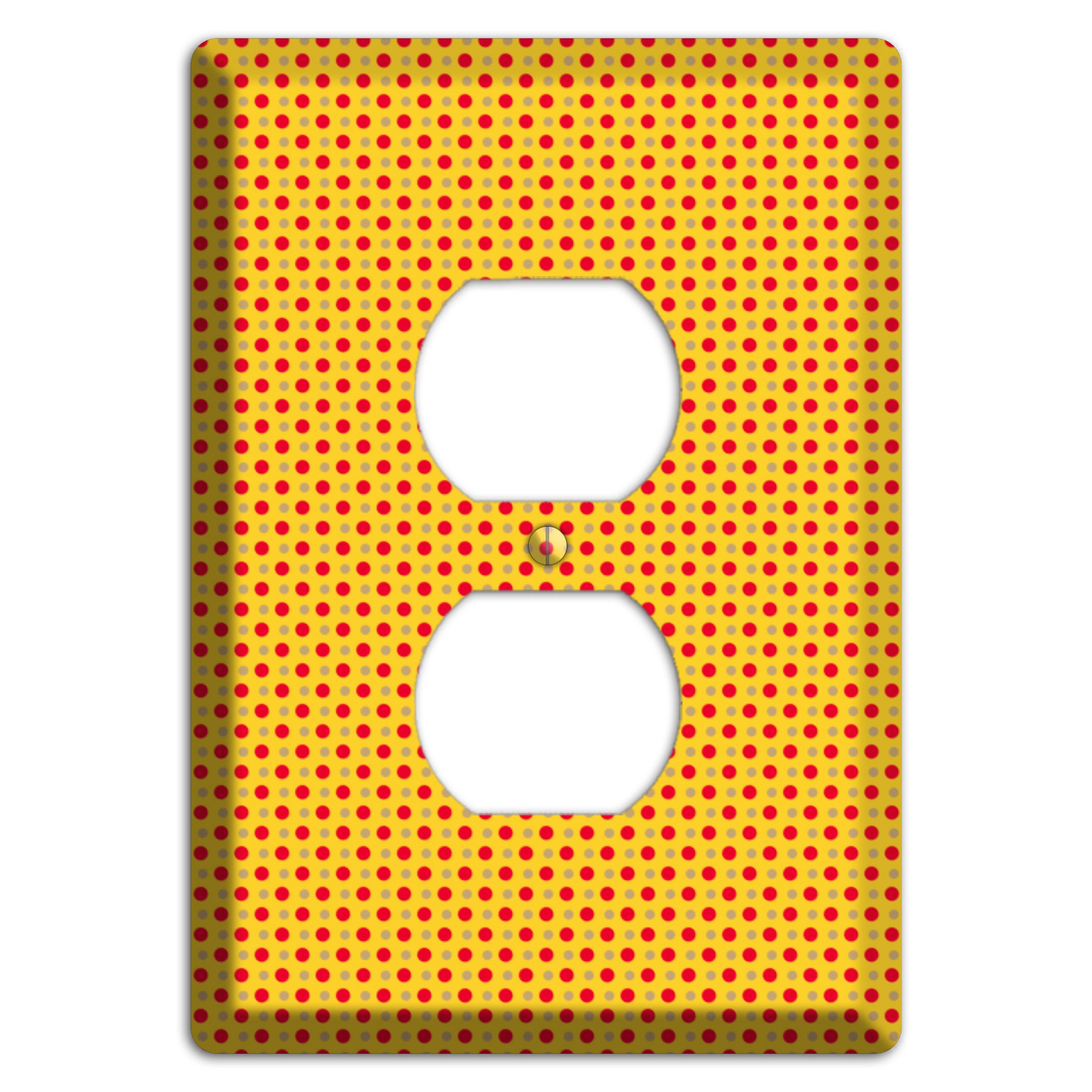 Orange with Maroon Tiny Polka Dots Duplex Outlet Wallplate