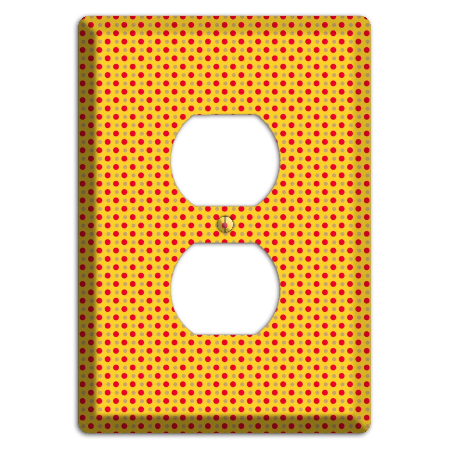 Orange with Maroon Tiny Polka Dots Duplex Outlet Wallplate