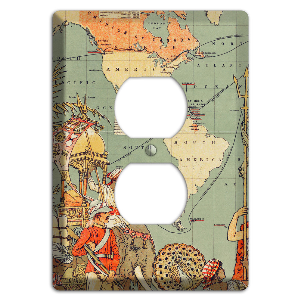 Map of Americas Duplex Outlet Wallplate