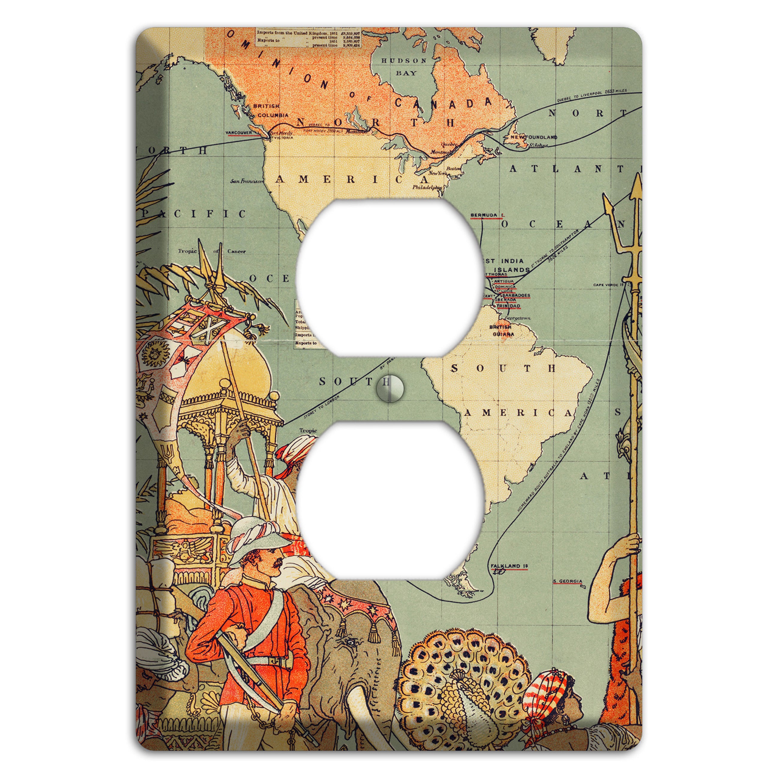 Map of Americas Duplex Outlet Wallplate