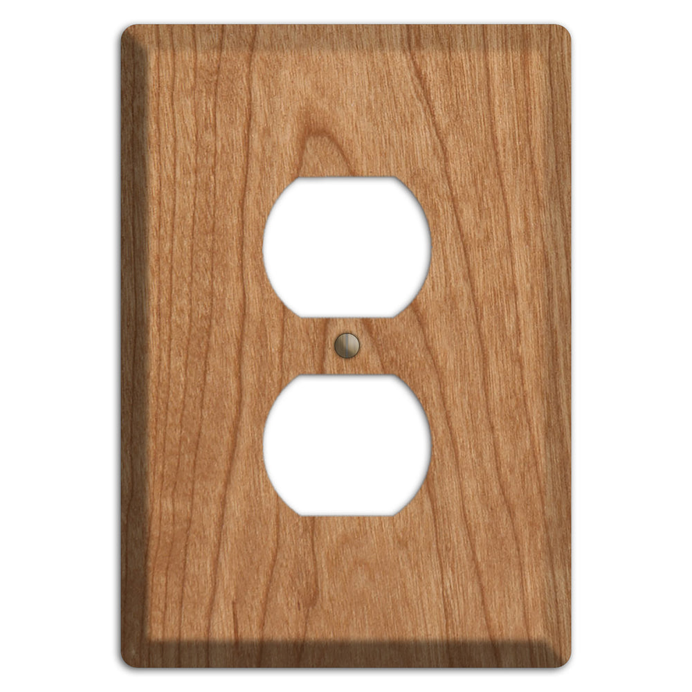Cherry Wood Duplex Outlet Cover Plate