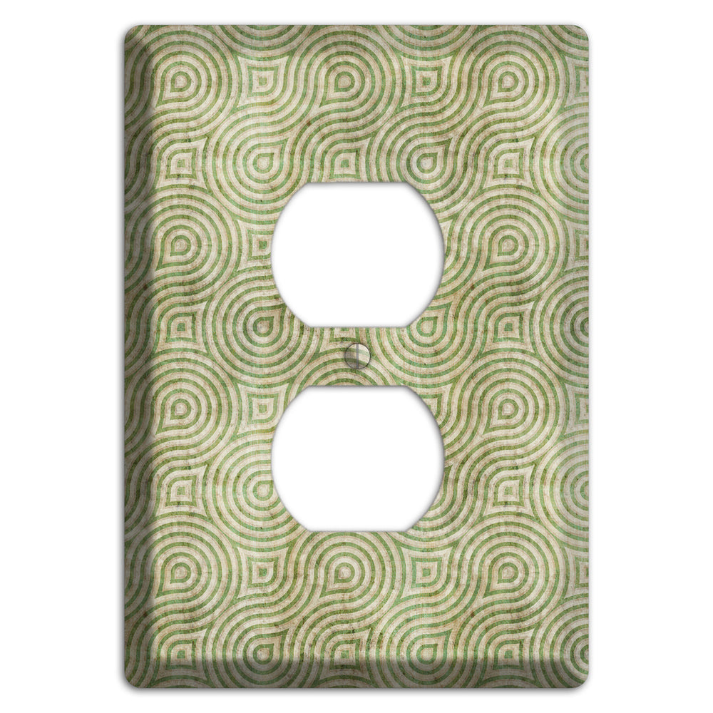 Light Green Swirl Duplex Outlet Wallplate