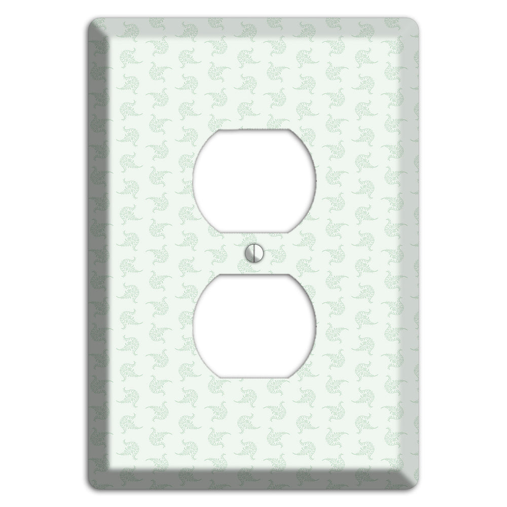 Mint Tiny Trefoil Cartouche Duplex Outlet Wallplate