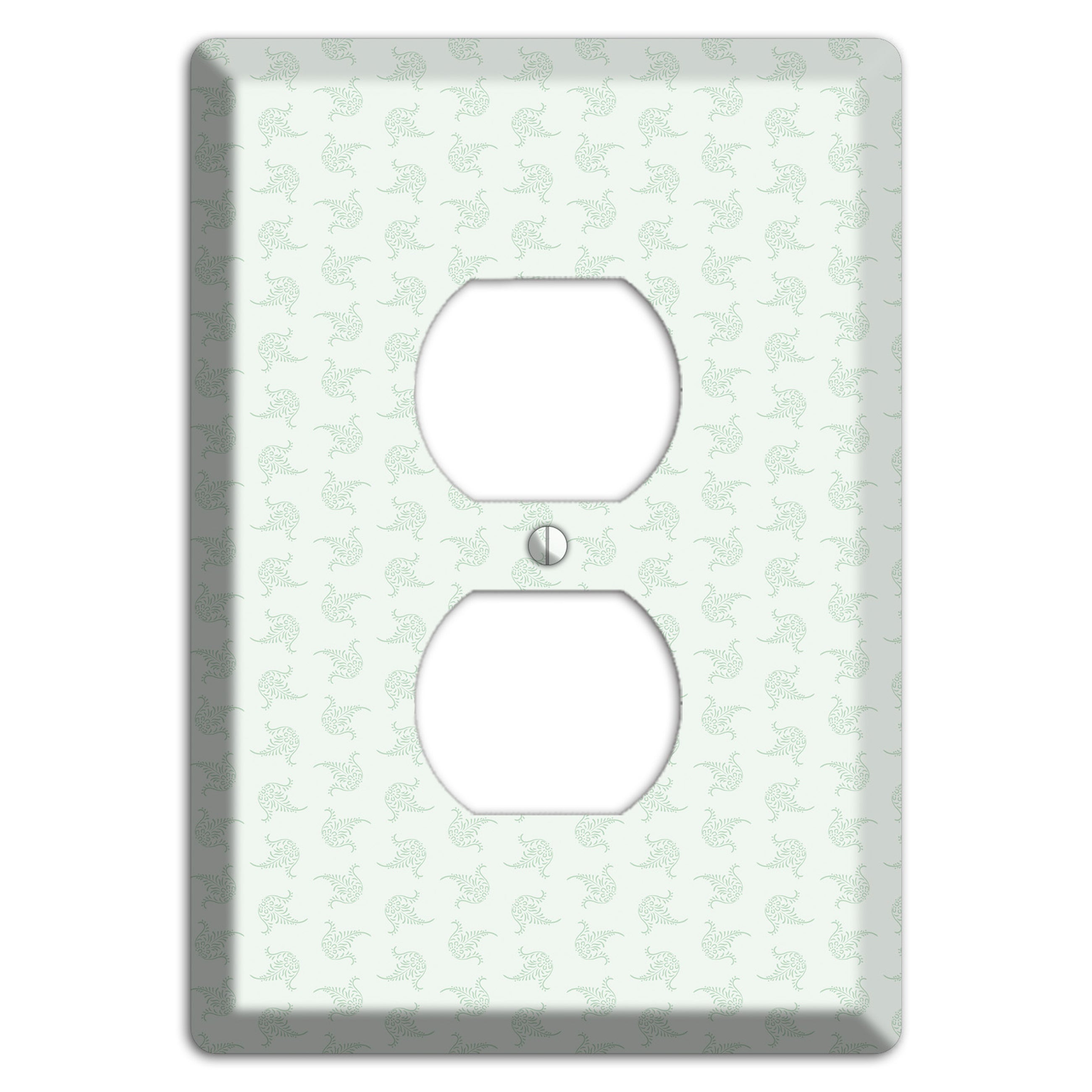 Mint Tiny Trefoil Cartouche Duplex Outlet Wallplate