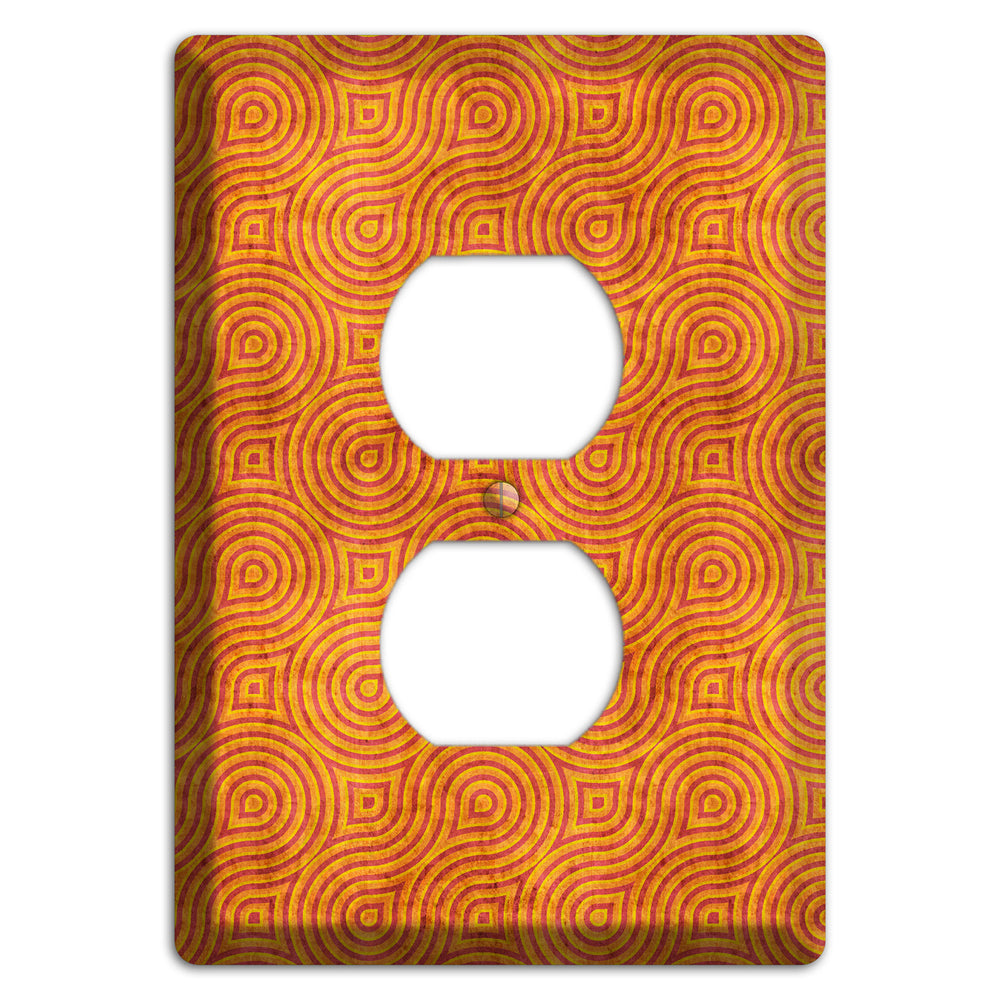 Red and Orange Swirl Duplex Outlet Wallplate