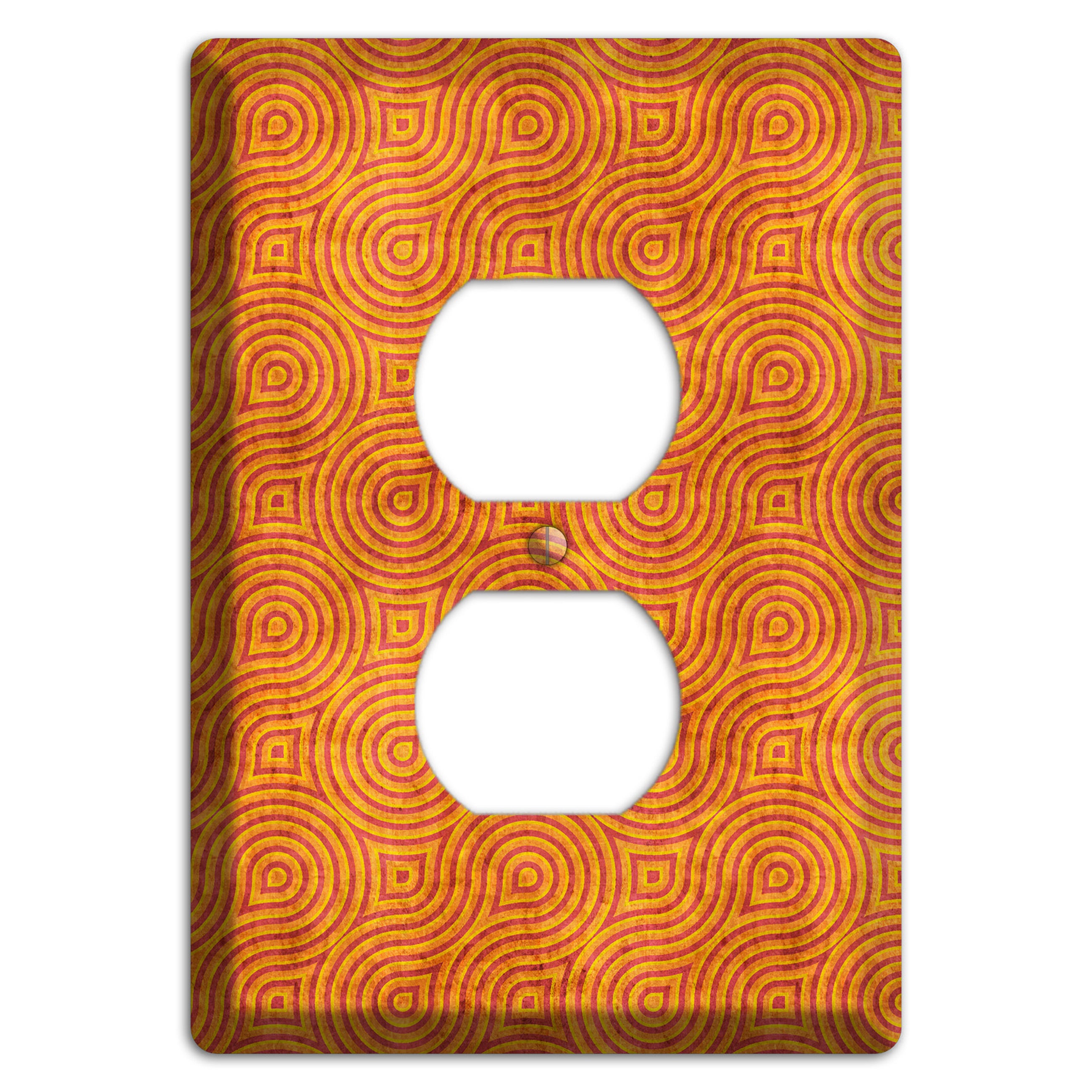 Red and Orange Swirl Duplex Outlet Wallplate