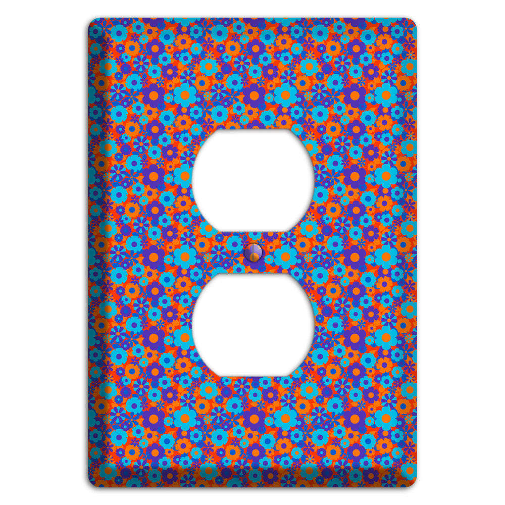 Blue Purple Calico Duplex Outlet Wallplate