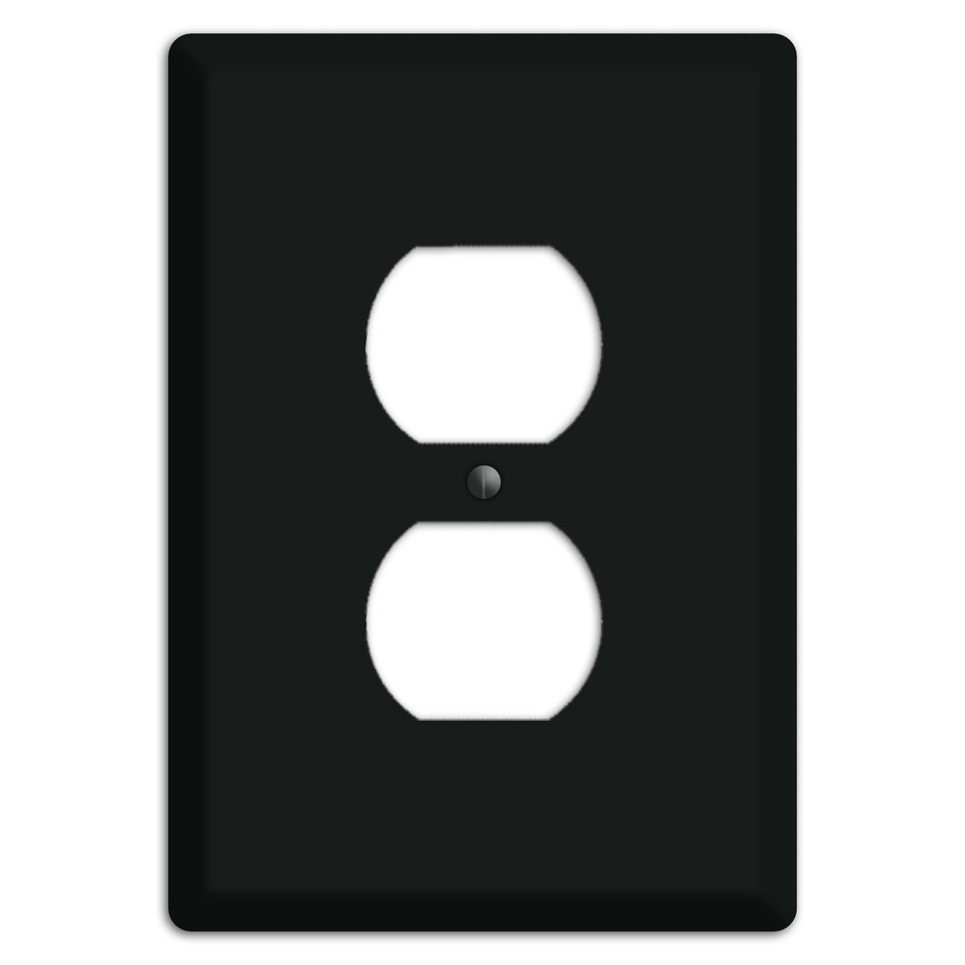 Matte Black Metal Duplex Outlet Wallplate