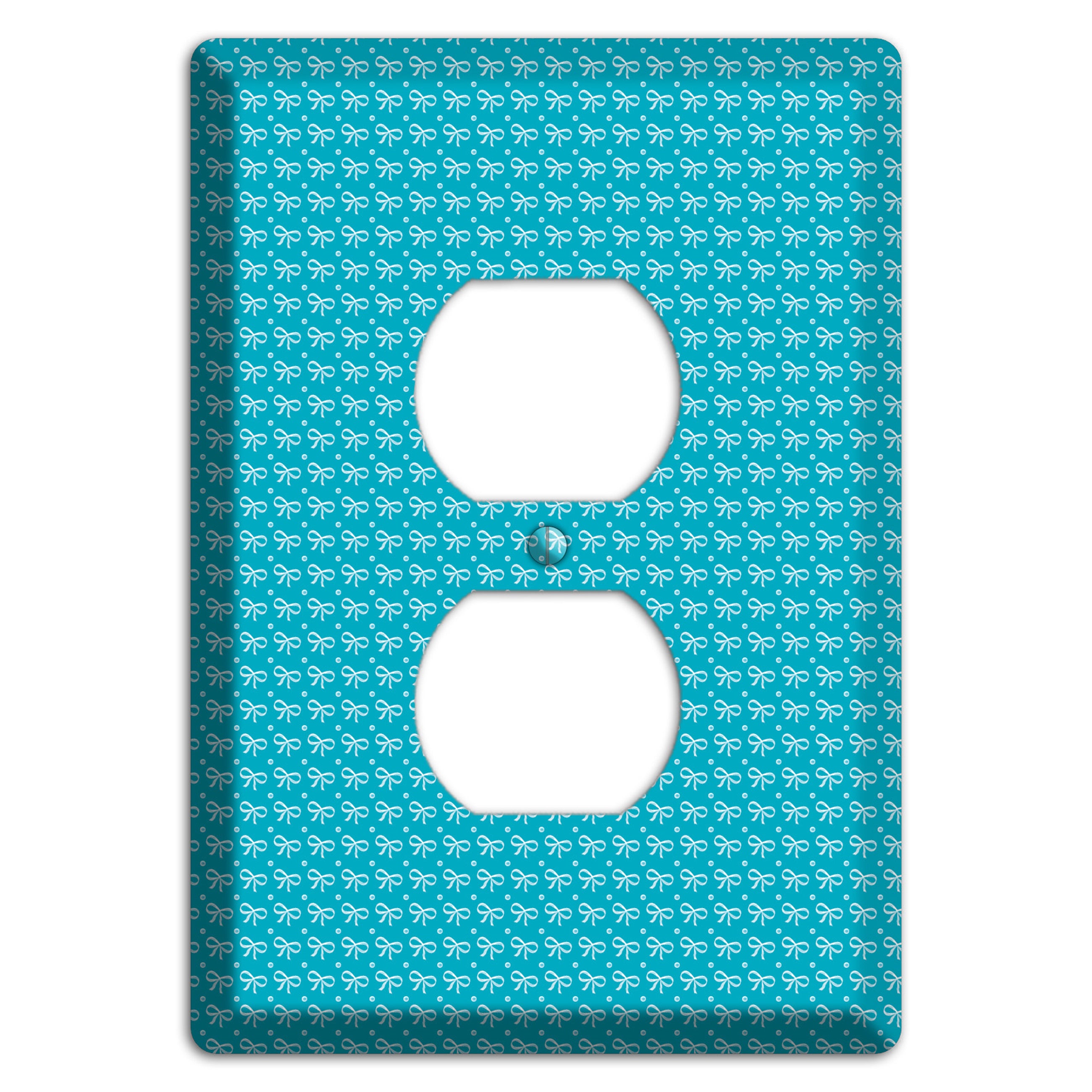 Turquoise Bows Duplex Outlet Wallplate