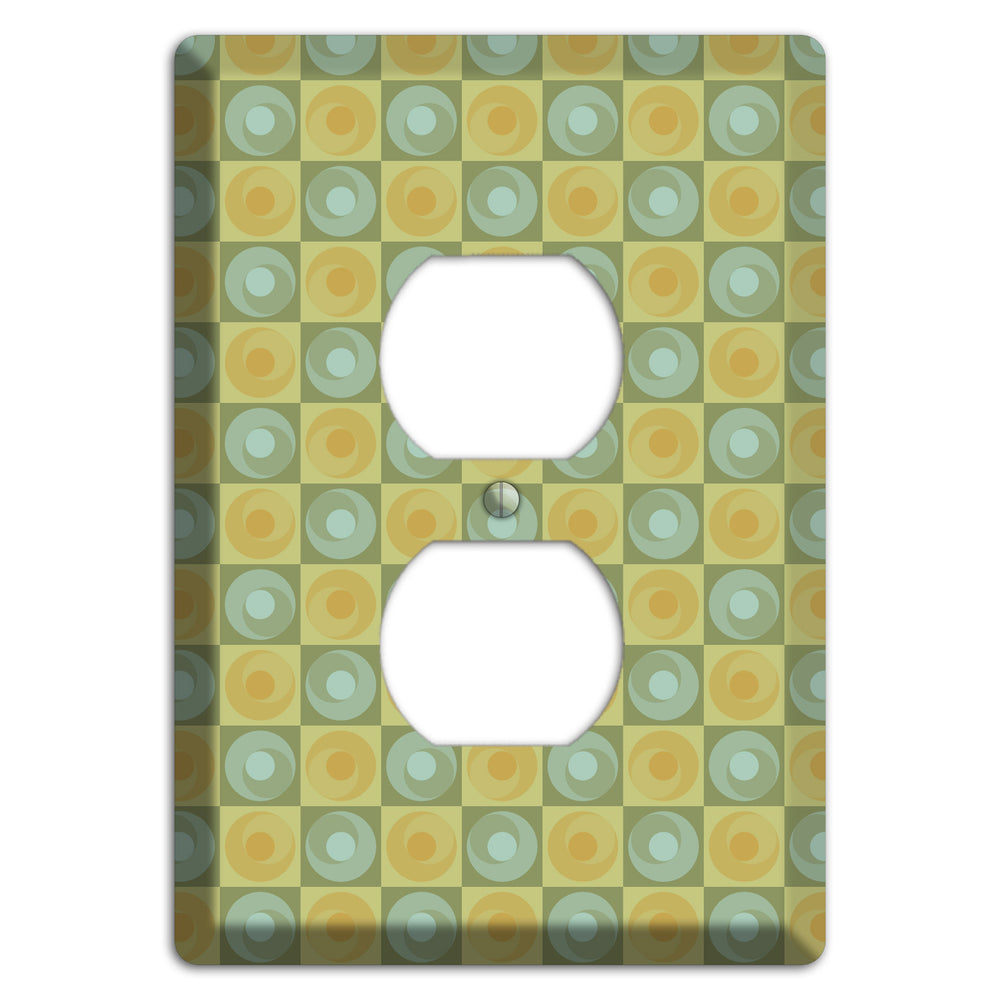Green and Yellow Squares Duplex Outlet Wallplate